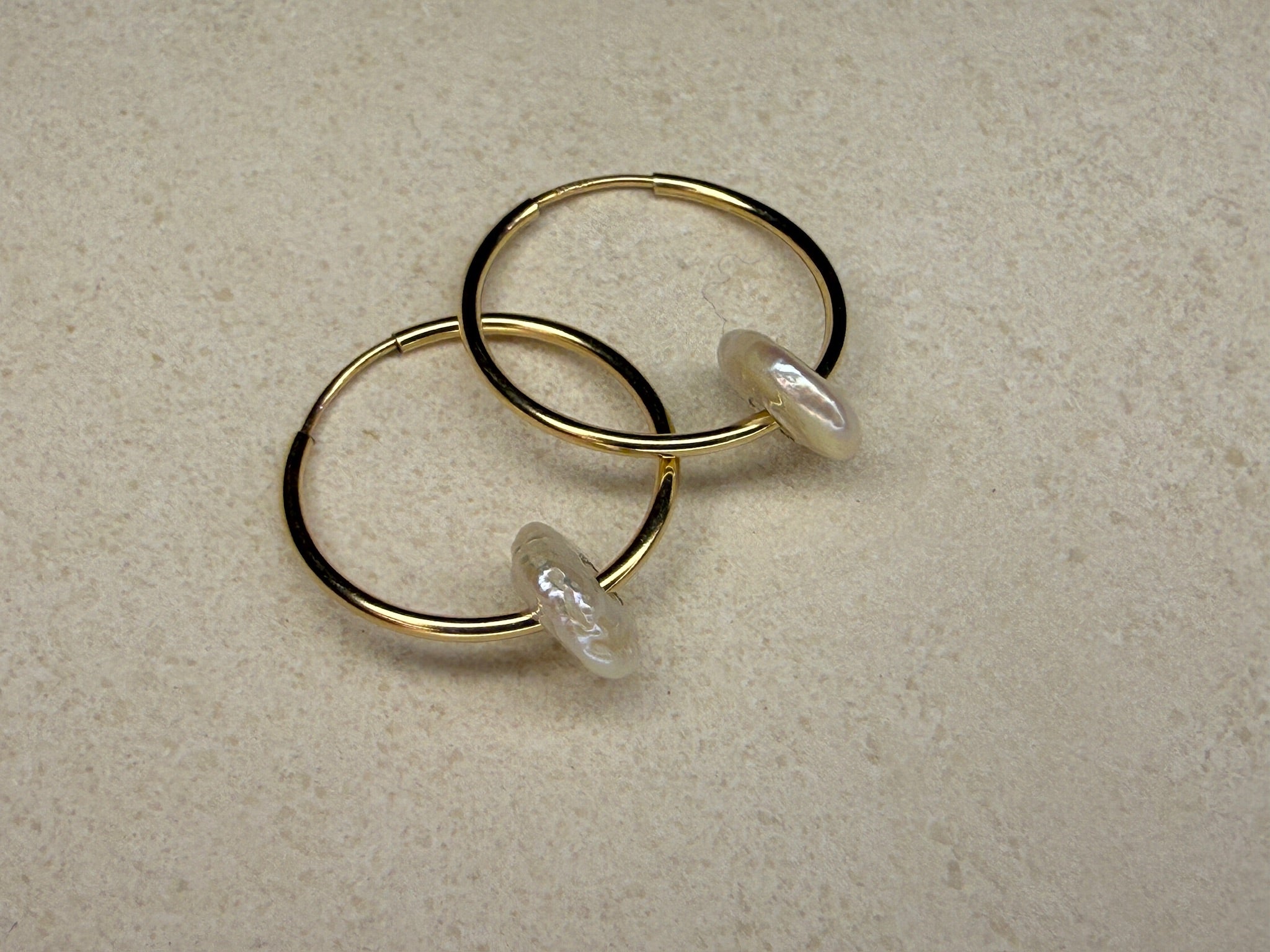 Pearl Hoop Earrings Medium