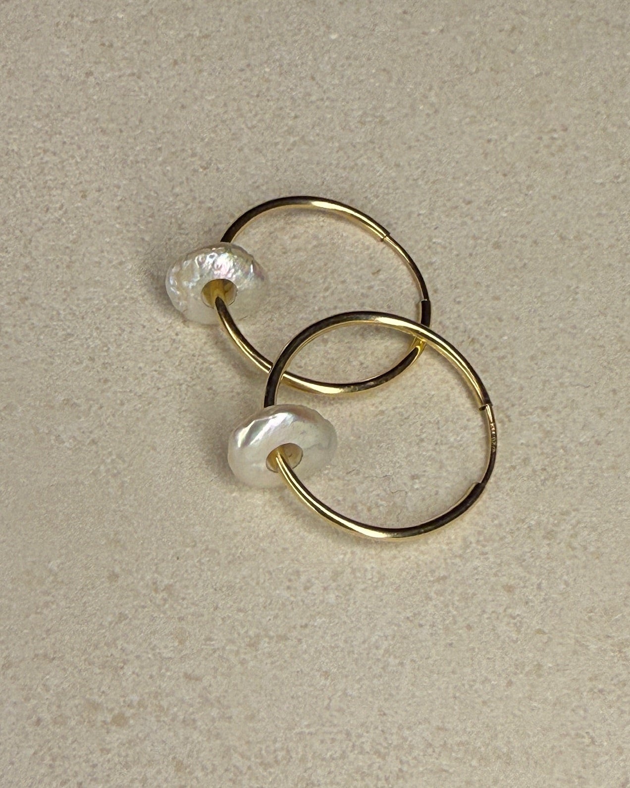 Pearl Hoop Earrings Small