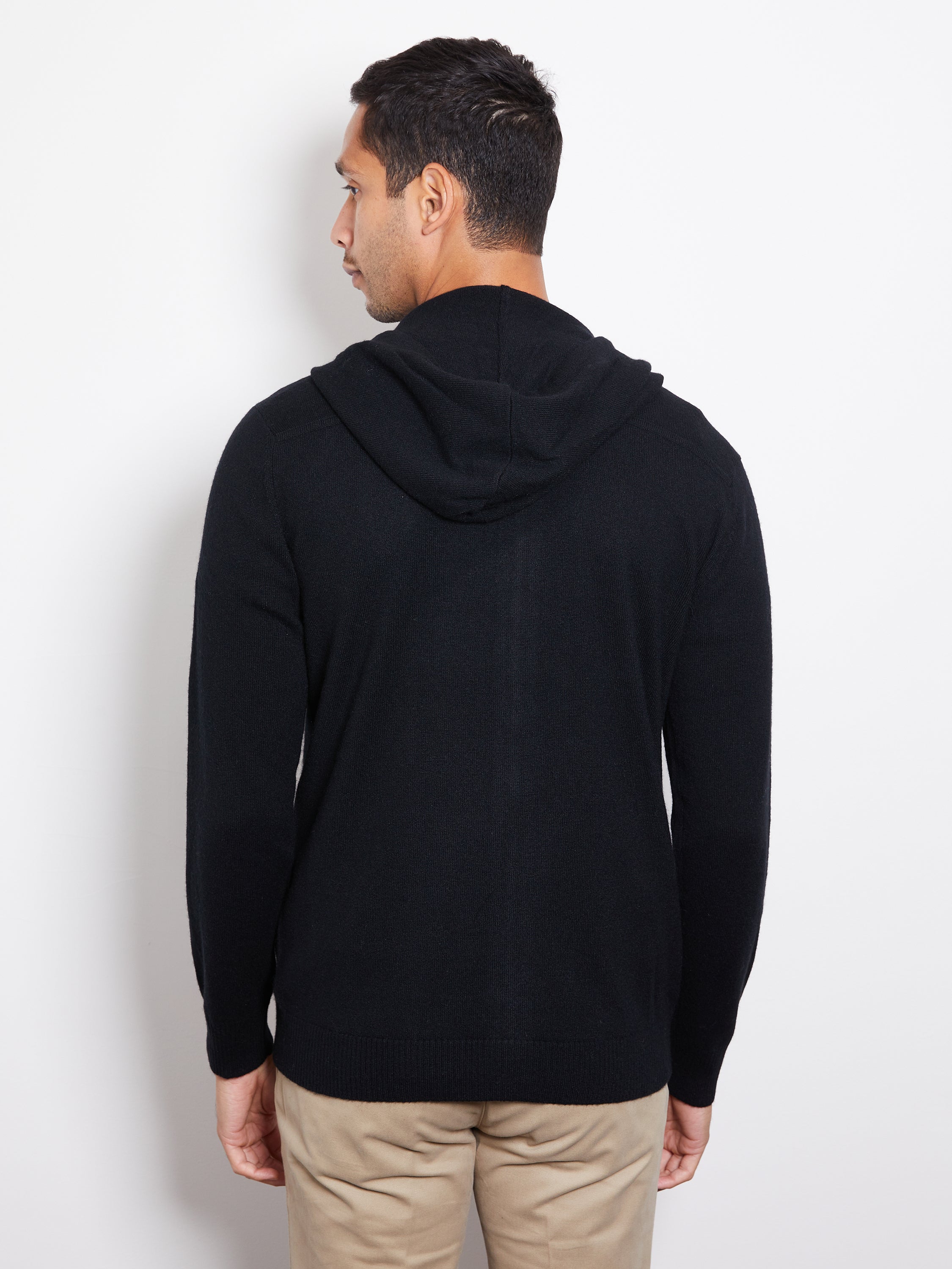 Hank Cashmere Latham Zip Up in Black