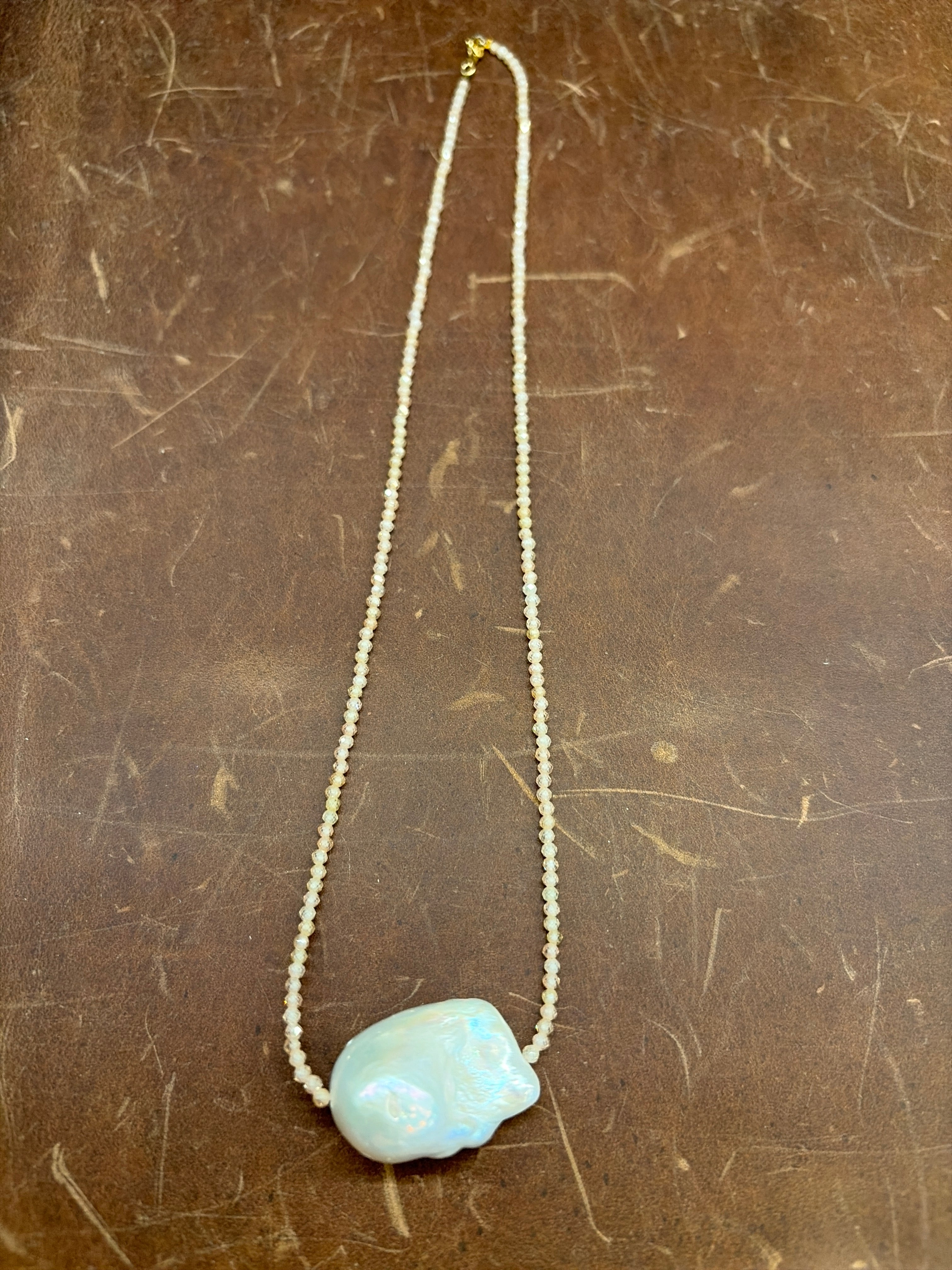 Beaded Baroque Pearl Necklace