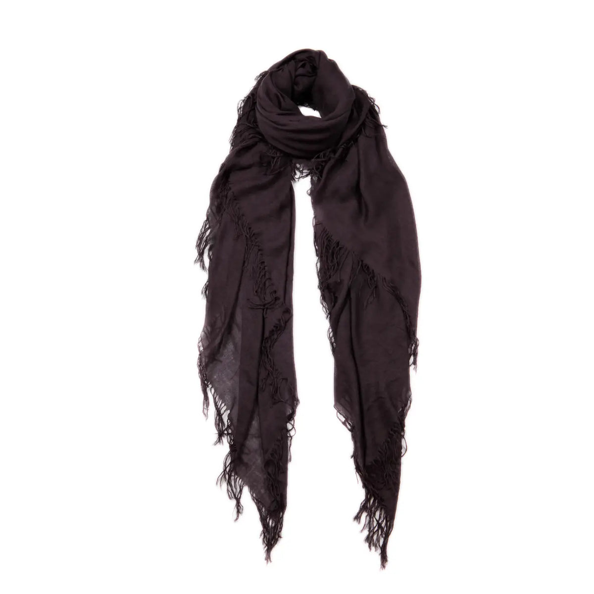 Hank Gauze Cashmere Butter Scarf with Tassels