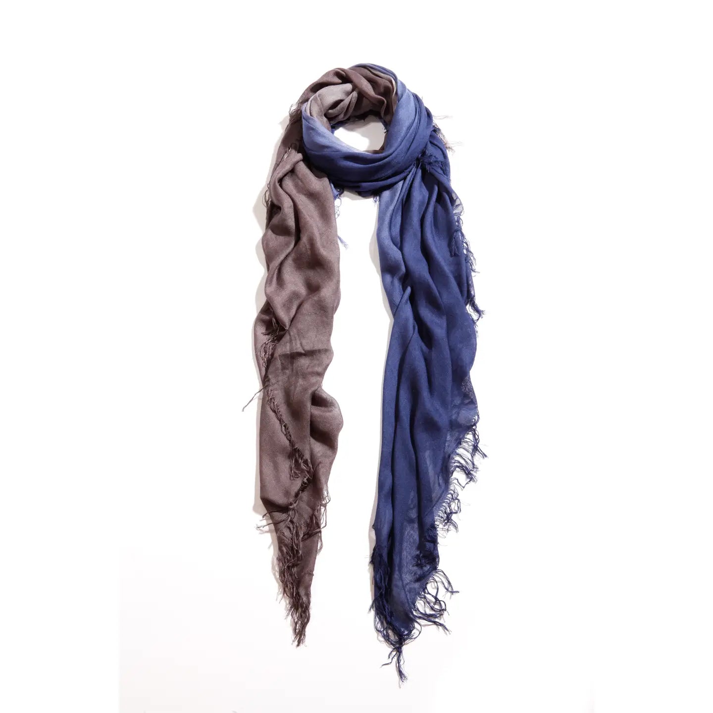 Hank Gauze Cashmere Butter Scarf, Indigo/Grey