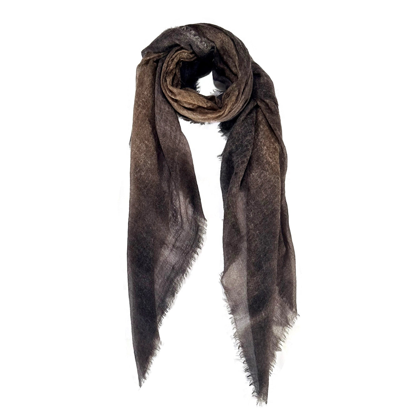 Hank Cashmere Dip Maple Scarf, Chocolate/Charcoal