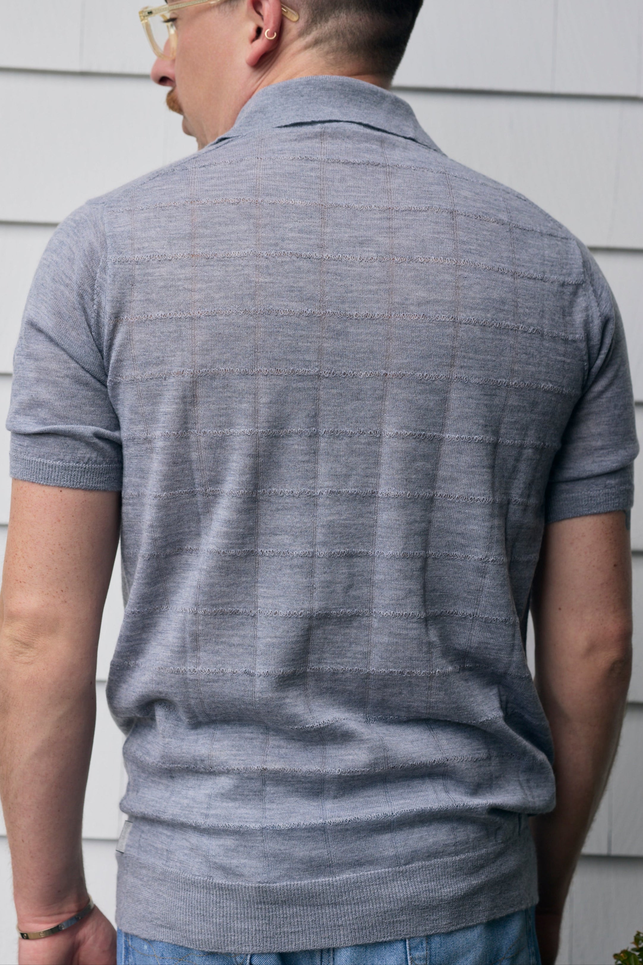 Hank Fine Cashmere Hampton Polo in Medium Grey