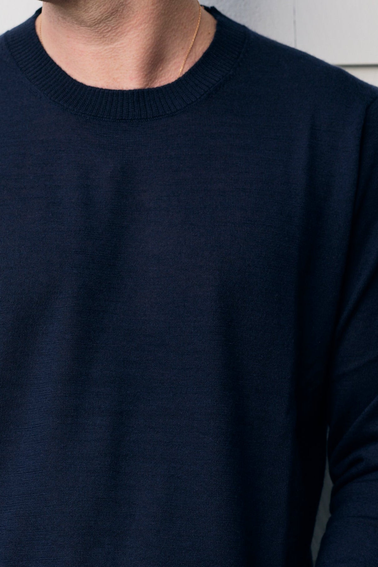 Hank Fine Cashmere Newman Sweater in Midnight Navy