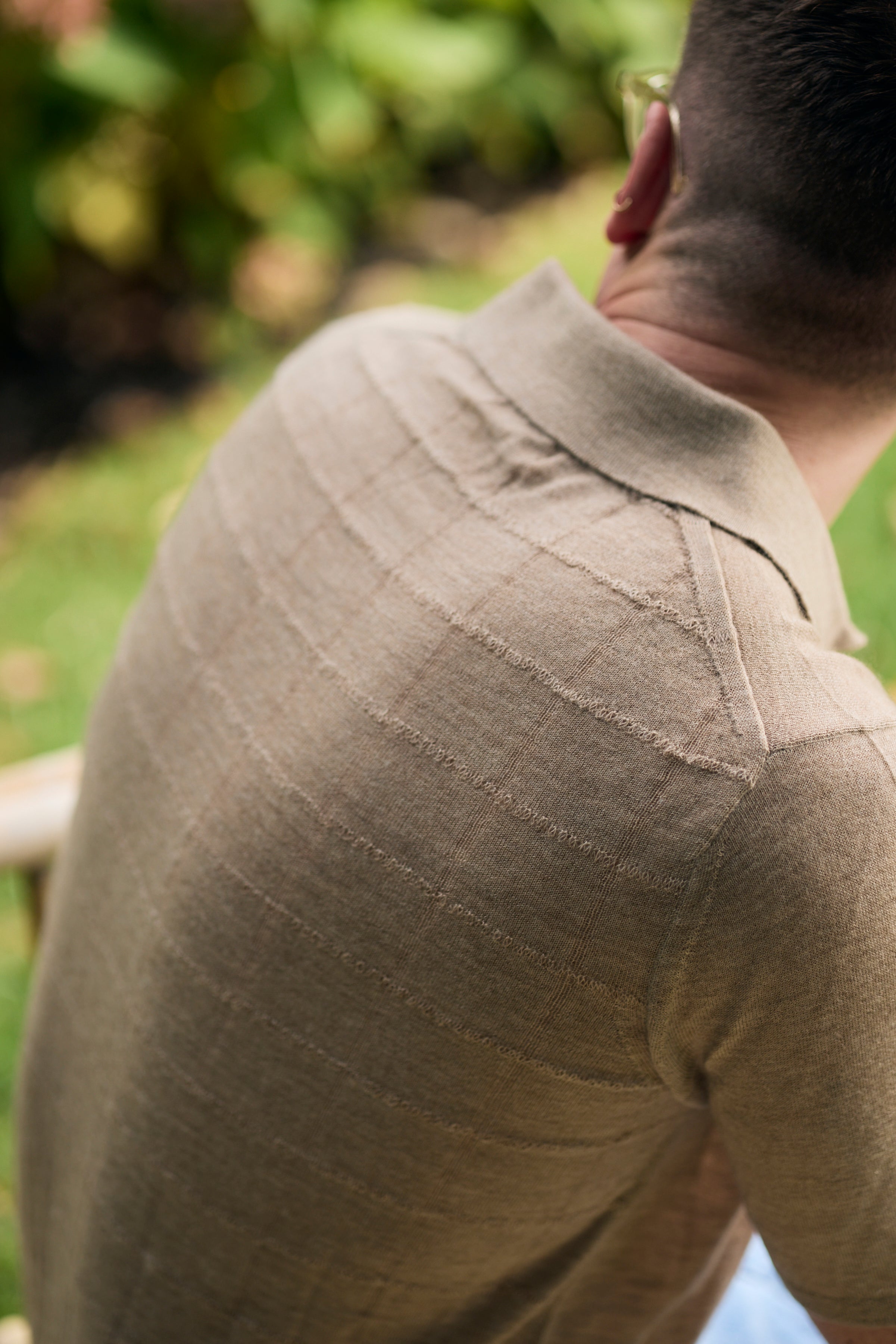 Hank Fine Cashmere Hampton Polo in Oatmeal