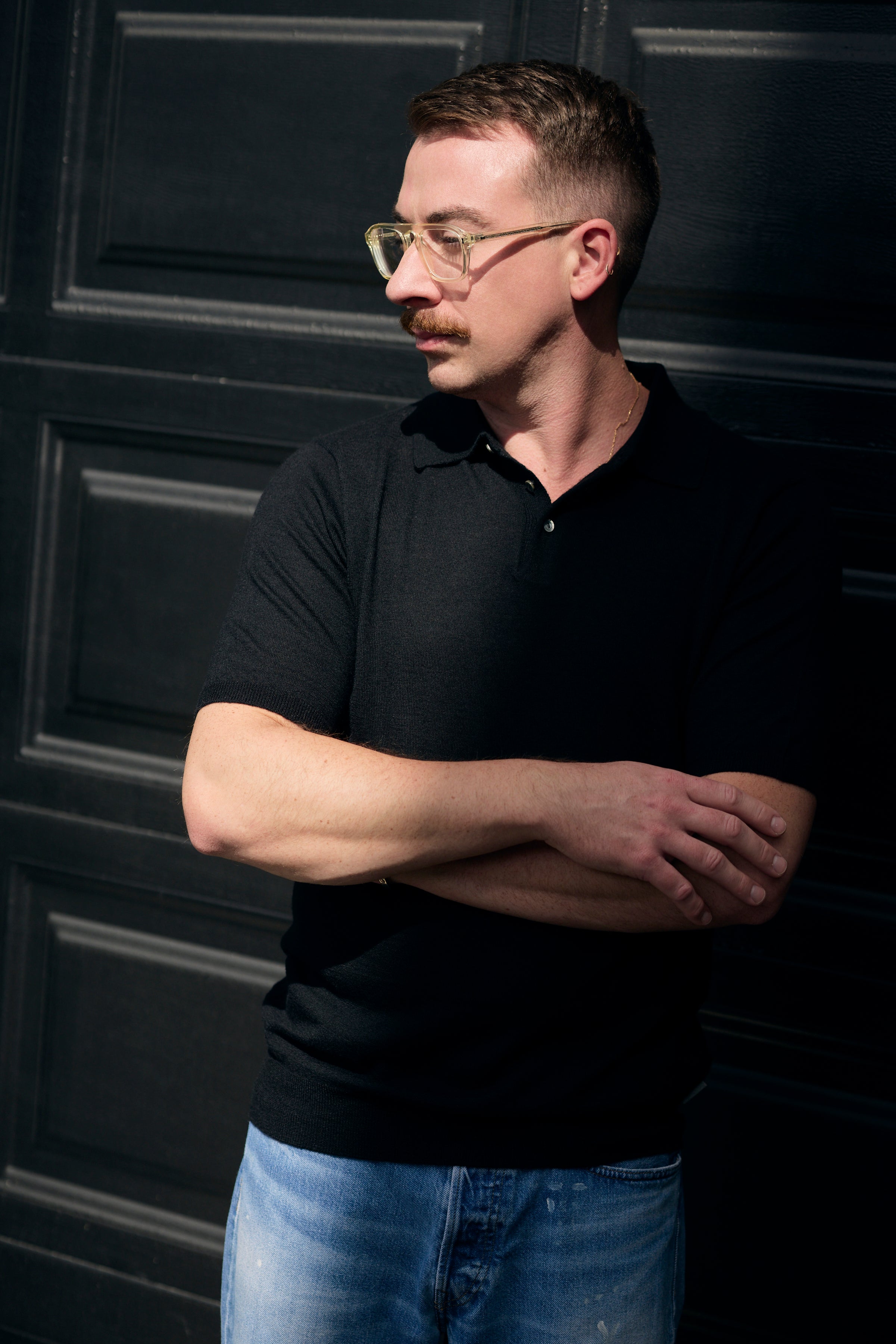 Hank Fine Cashmere Hampton Polo in Black