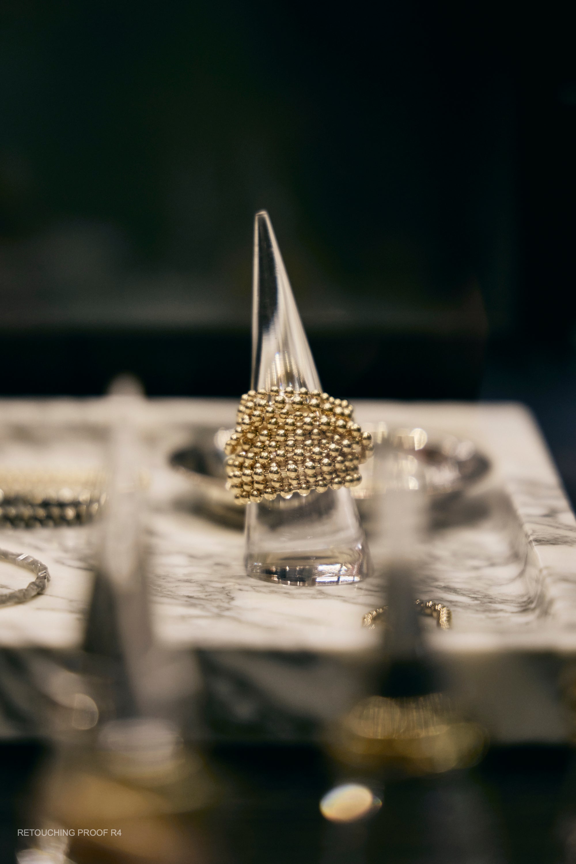 Ball Chain Solid 18K Gold Ring