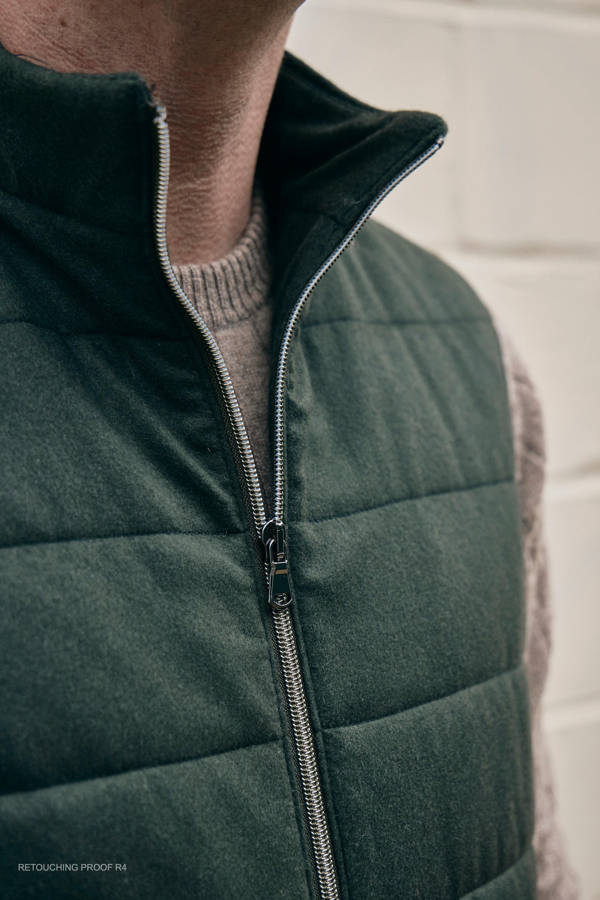 Hank Cashmere Parsonage Vest Olive Green