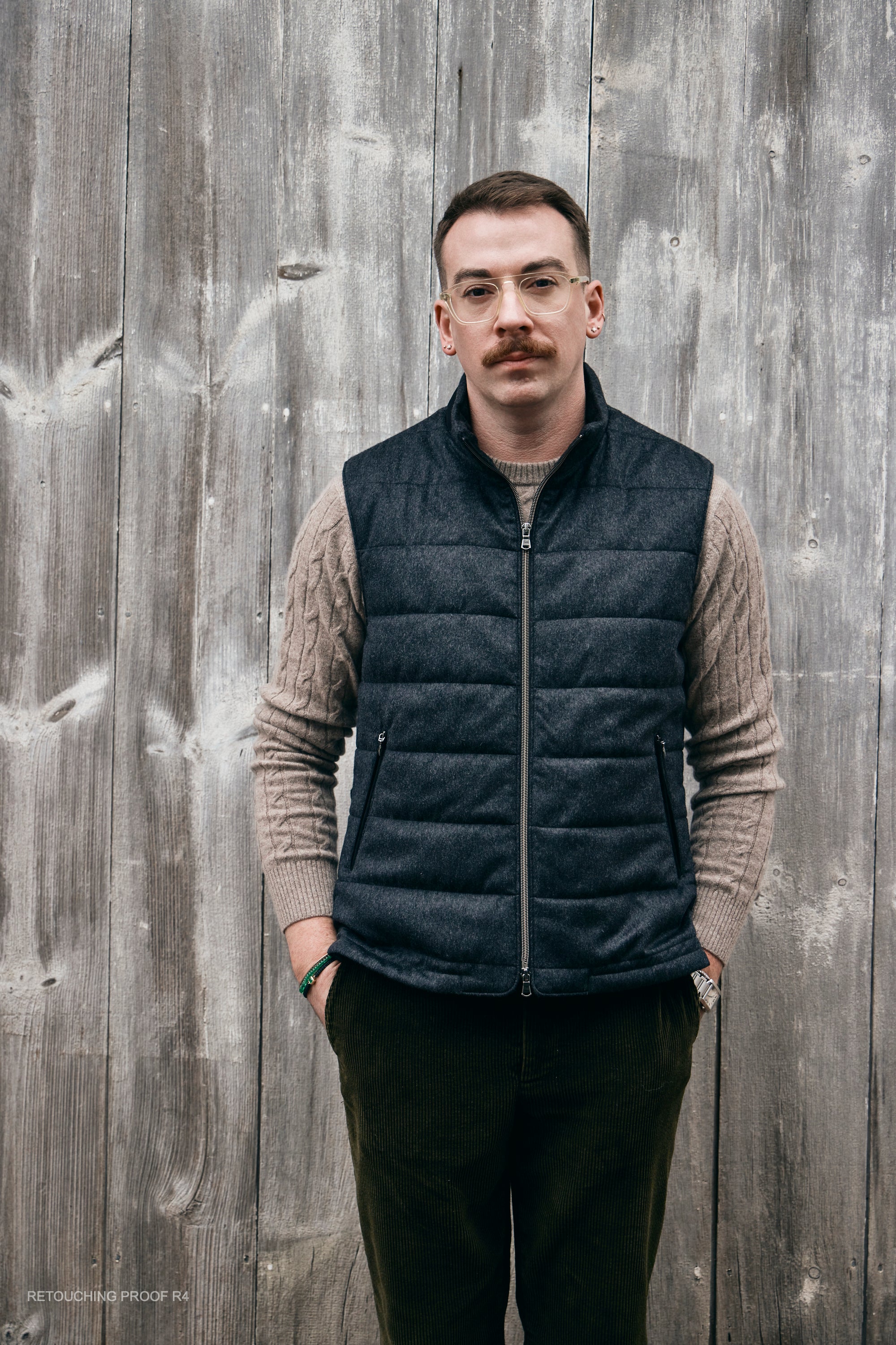 Hank Cashmere Parsonage Vest in Charcoal