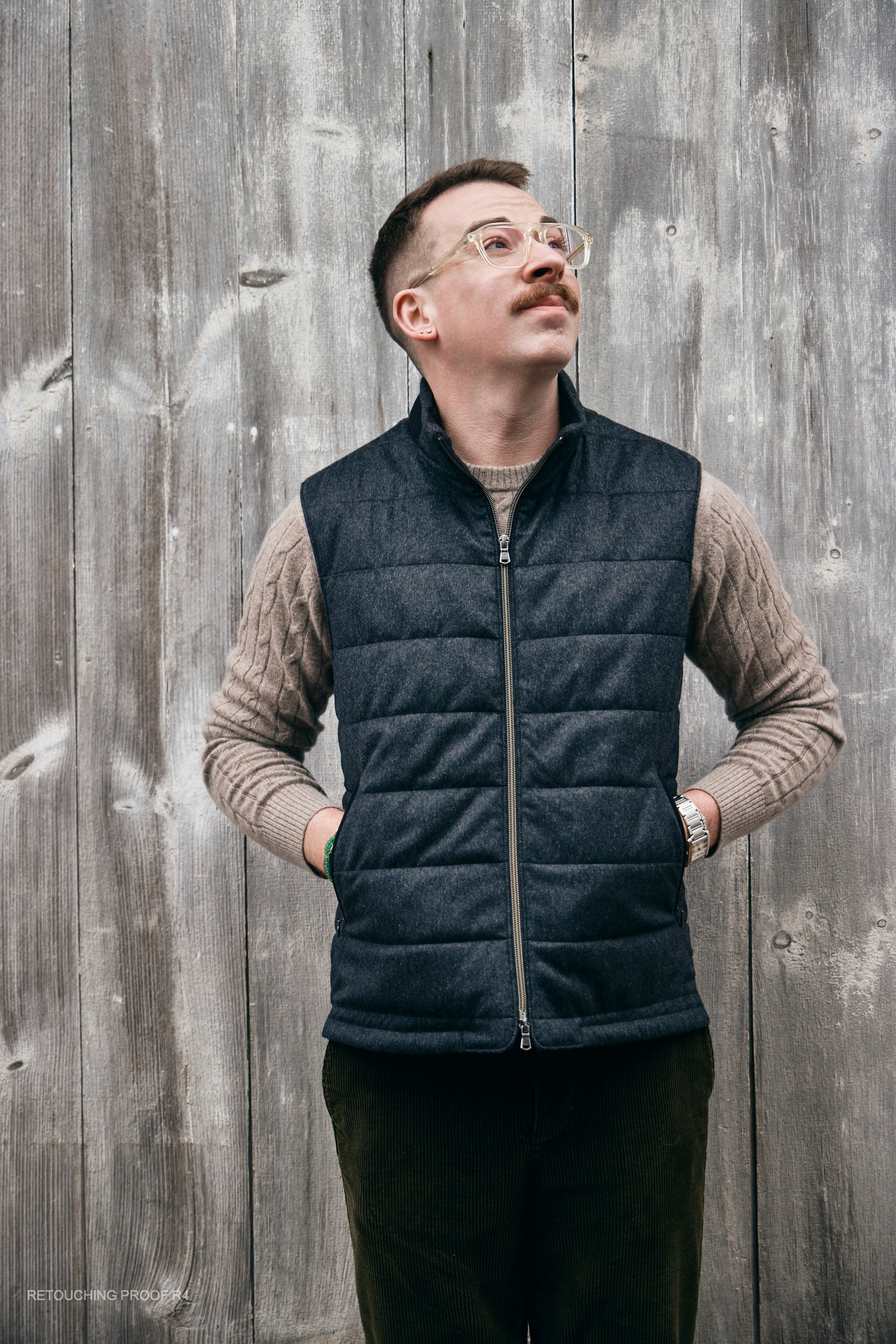 Hank Cashmere Parsonage Vest in Charcoal