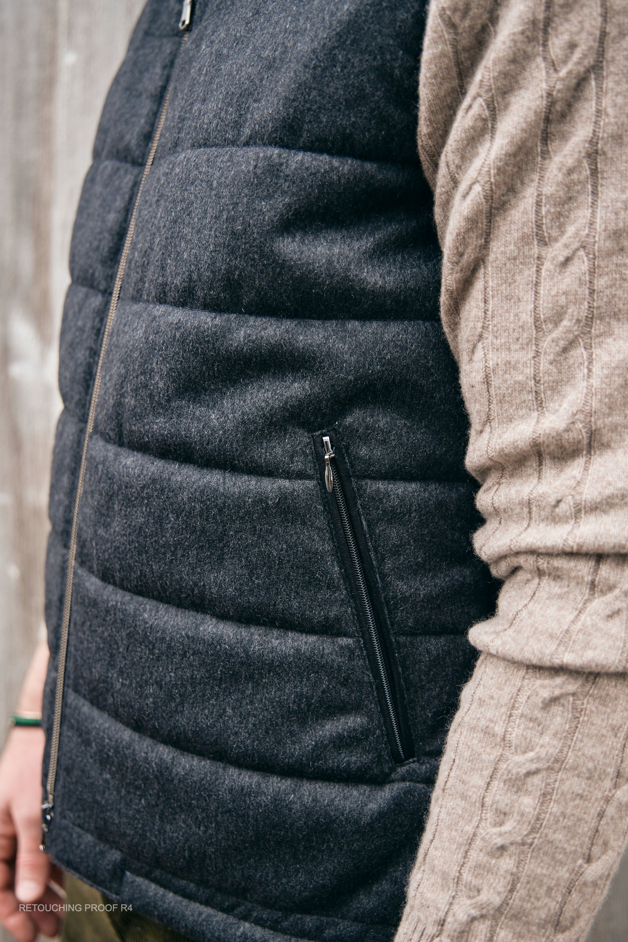 Hank Cashmere Parsonage Vest in Charcoal