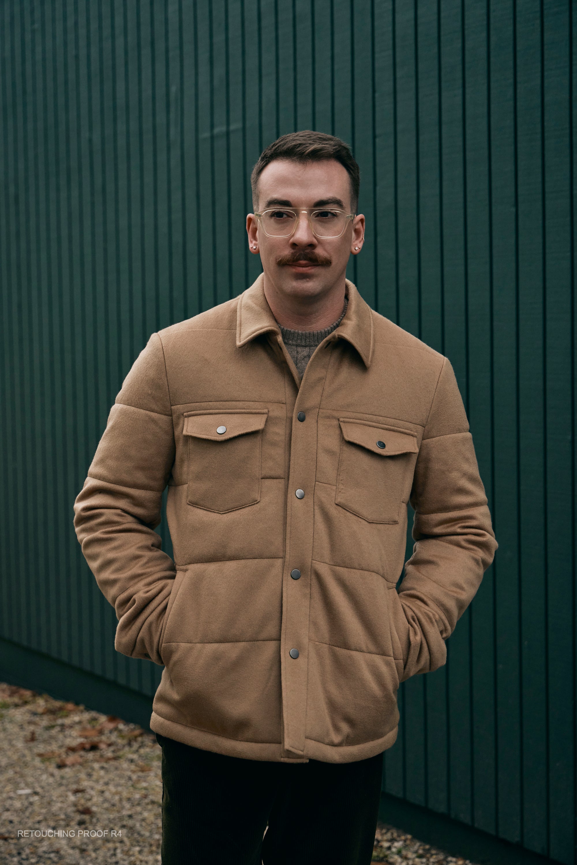 Hank Cashmere Thayer Quilted Jacket in Camel