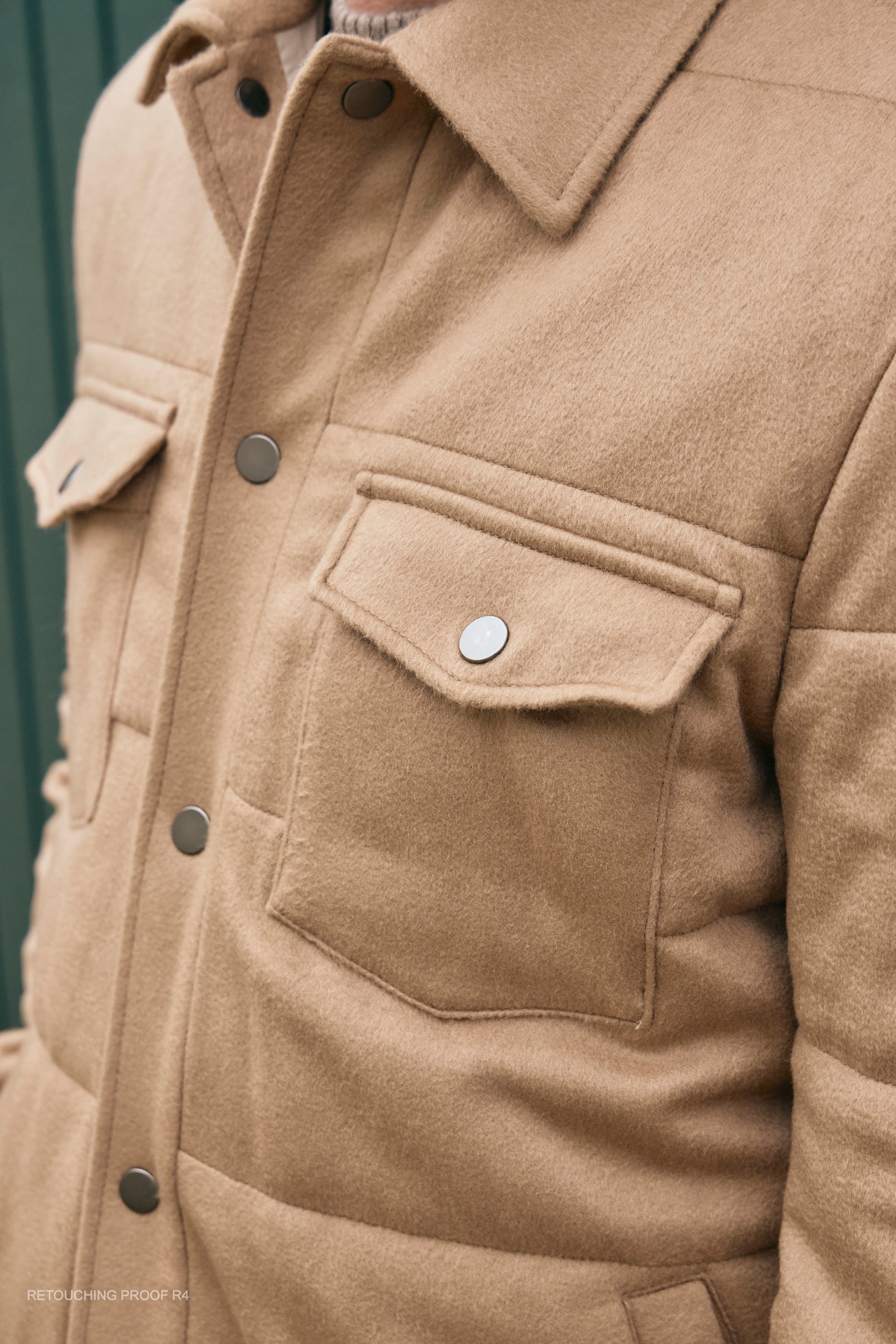 Hank Cashmere Thayer Quilted Jacket in Camel