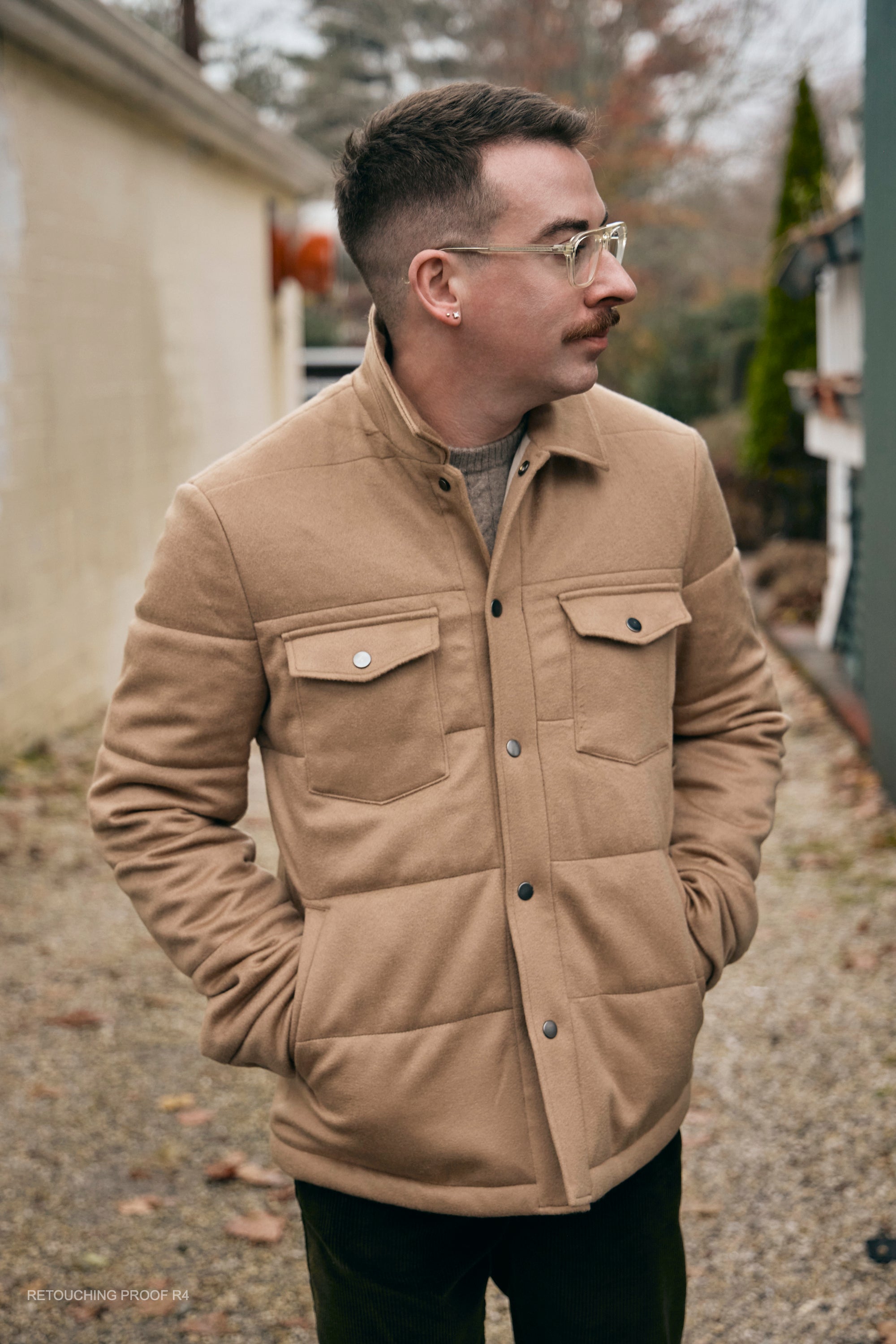 Hank Cashmere Thayer Quilted Jacket in Camel
