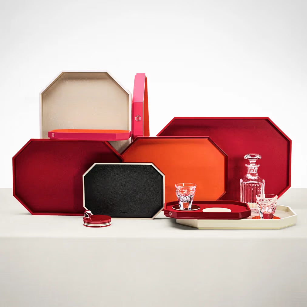 Octogone Red Tray, Medium