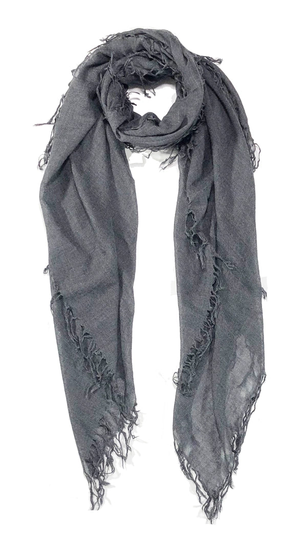 Hank Cashmere Heathered Maple Scarf, Charcoal