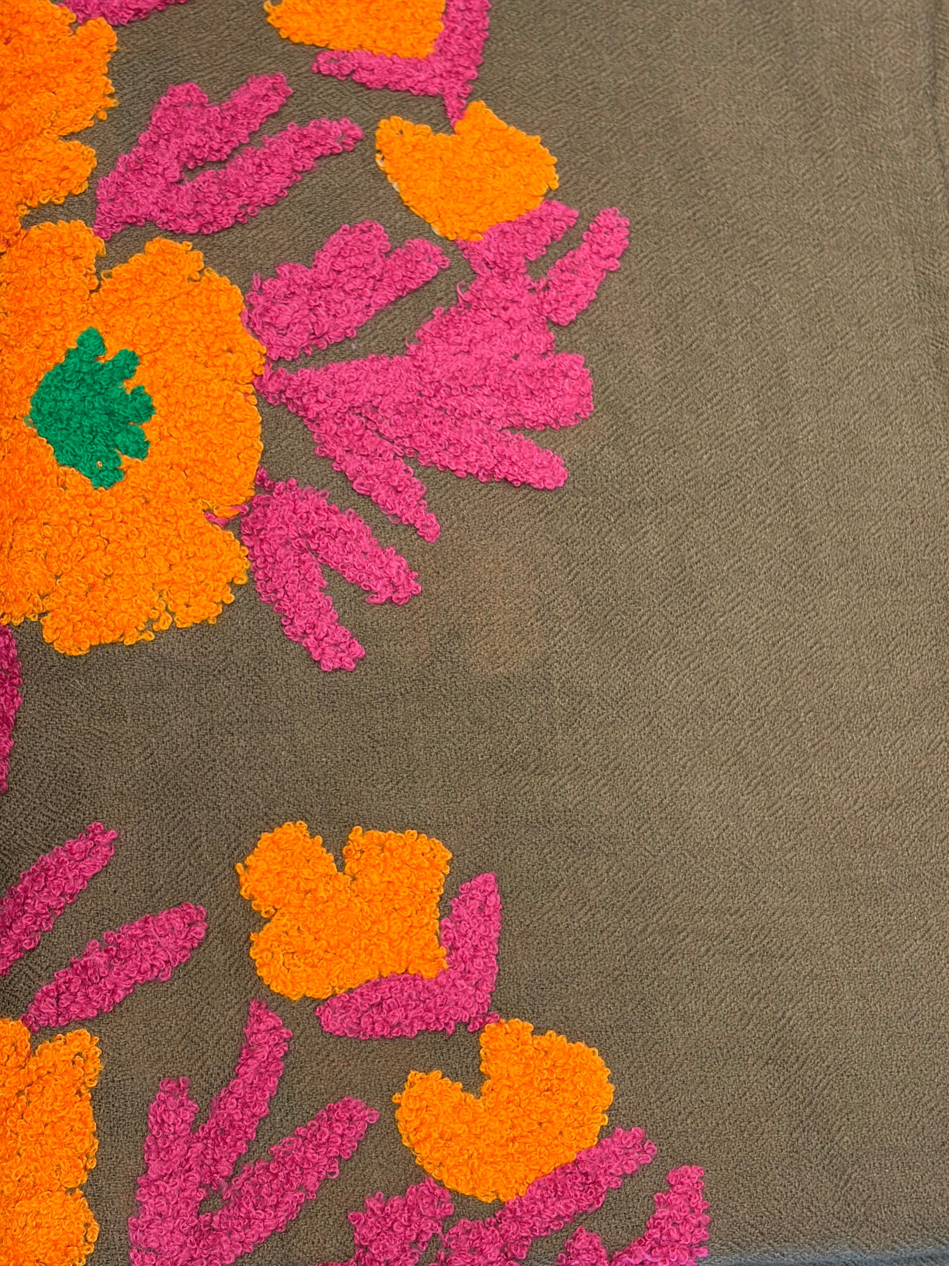 Mexican Embroidered Cashmere Scarf