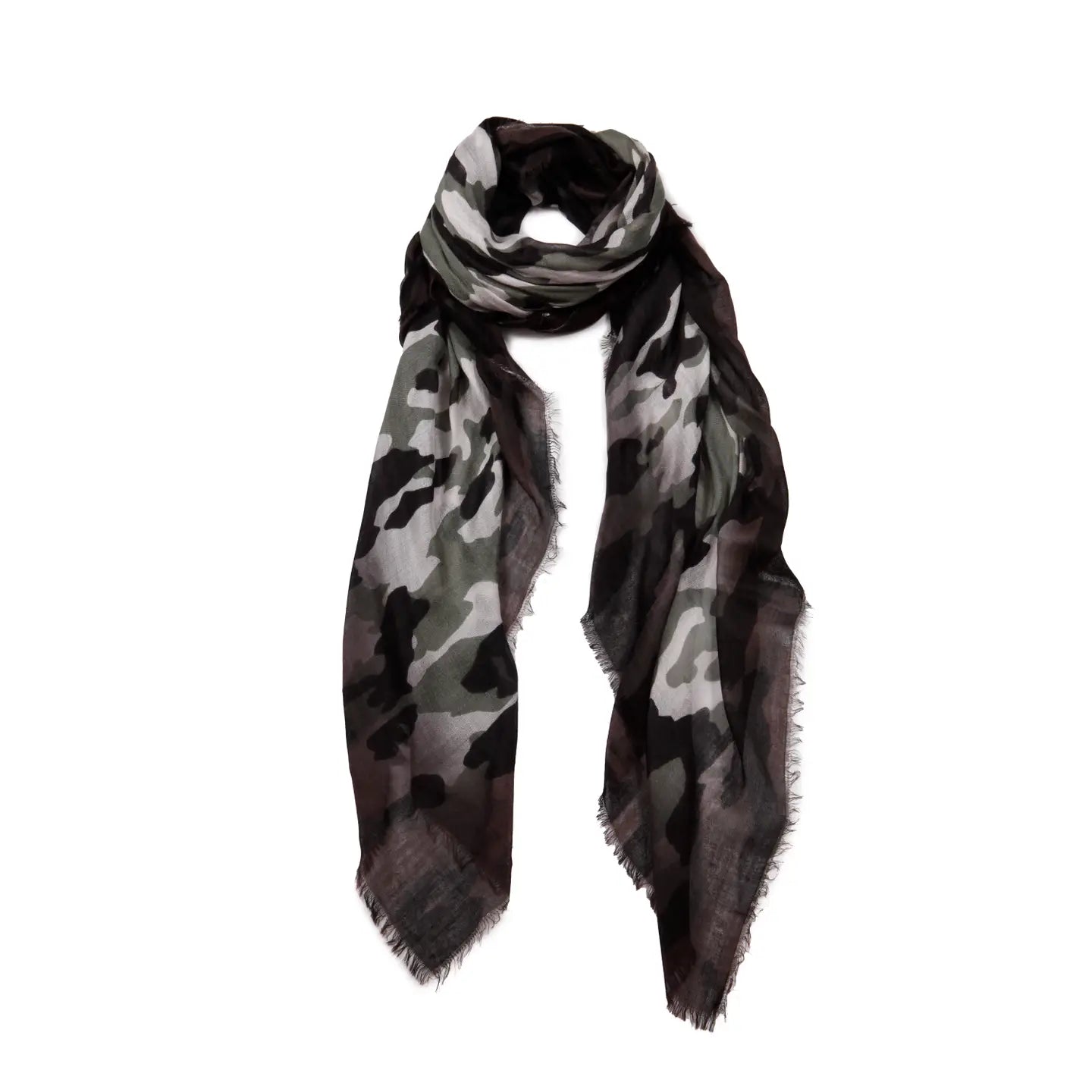 Hank Gauze Cashmere Butter Scarf, Metallic Camo