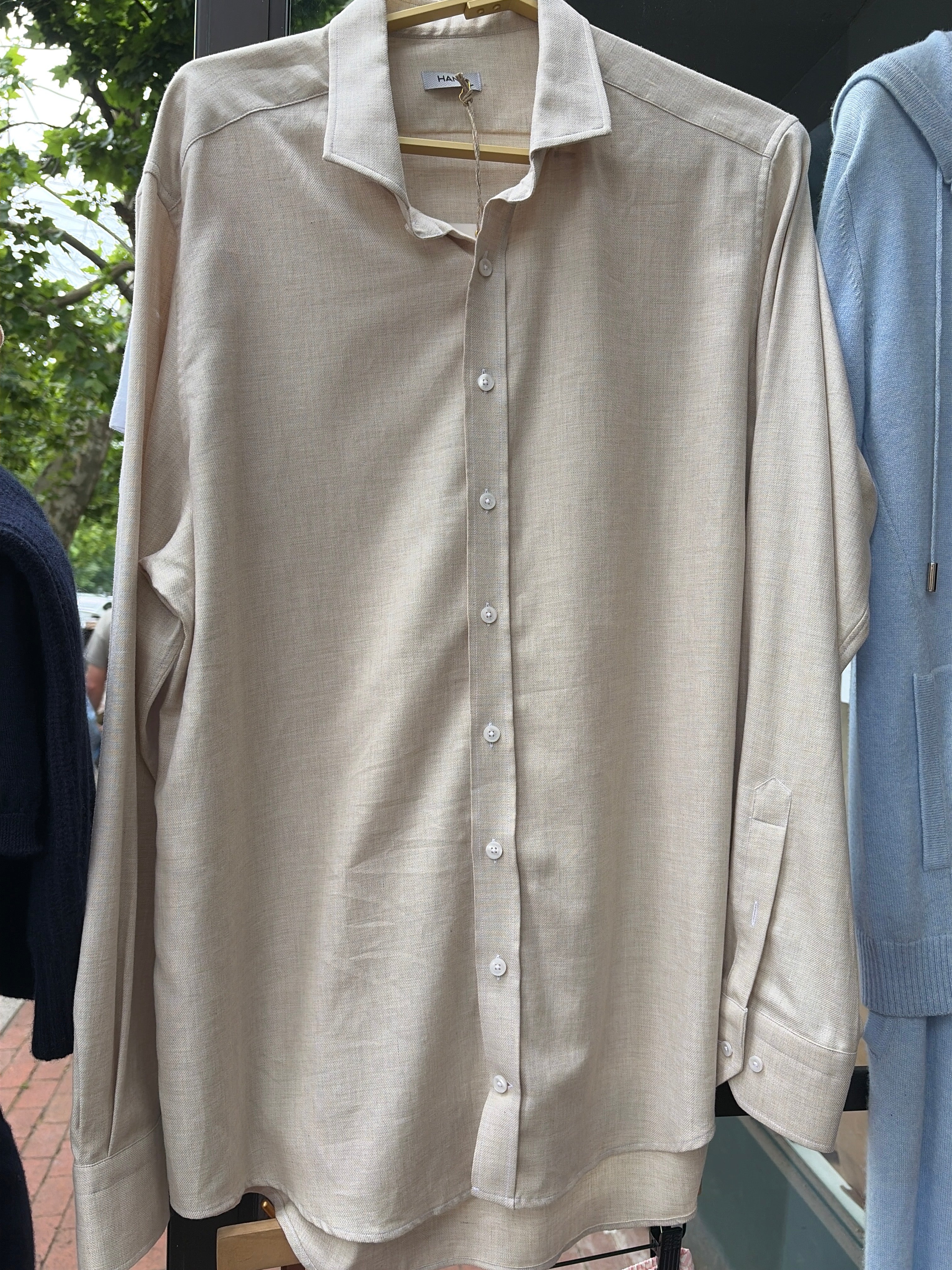 Hank Cotton Corwith Shirt in Beige