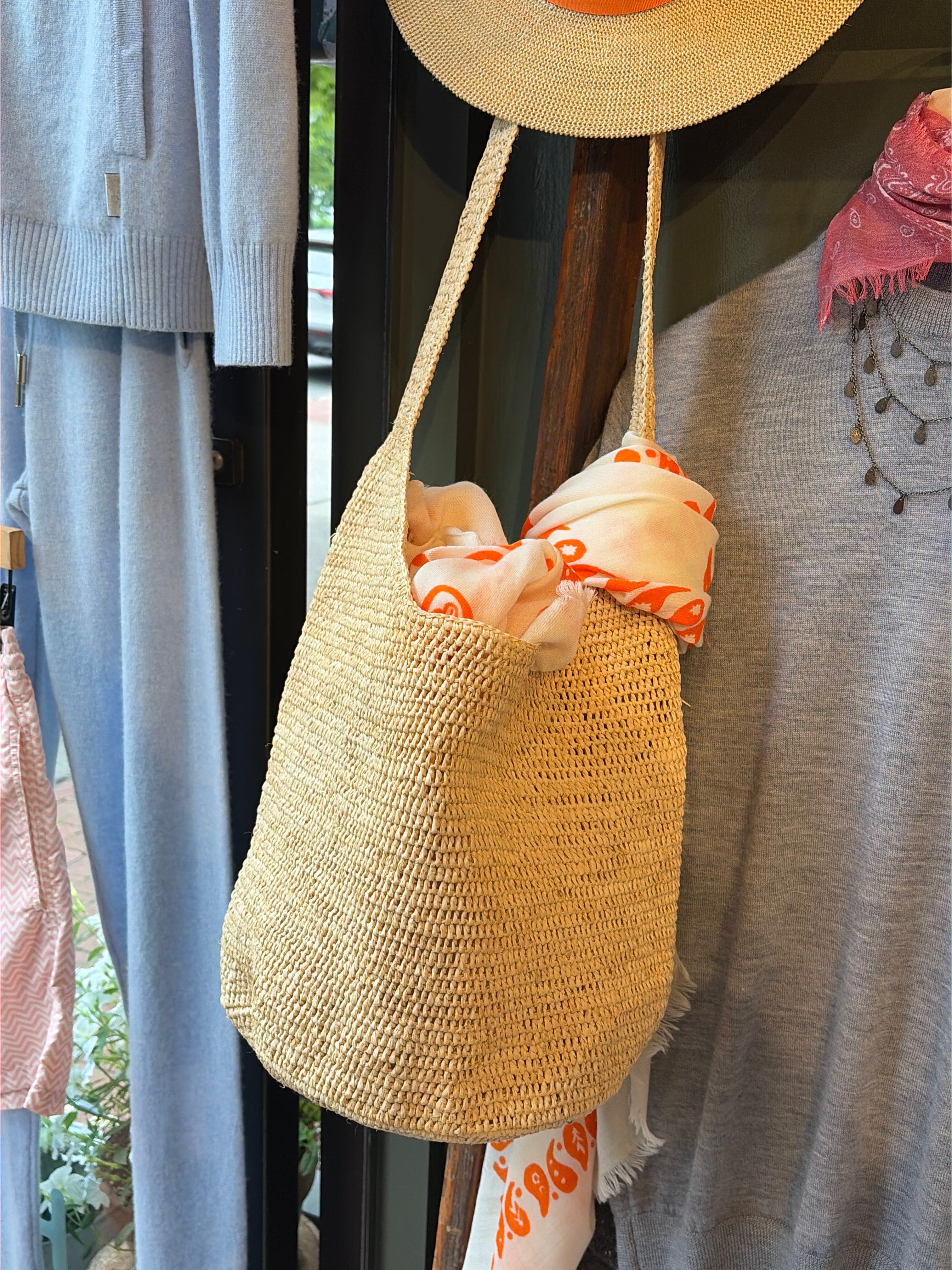 Raffia Cross Body Basket