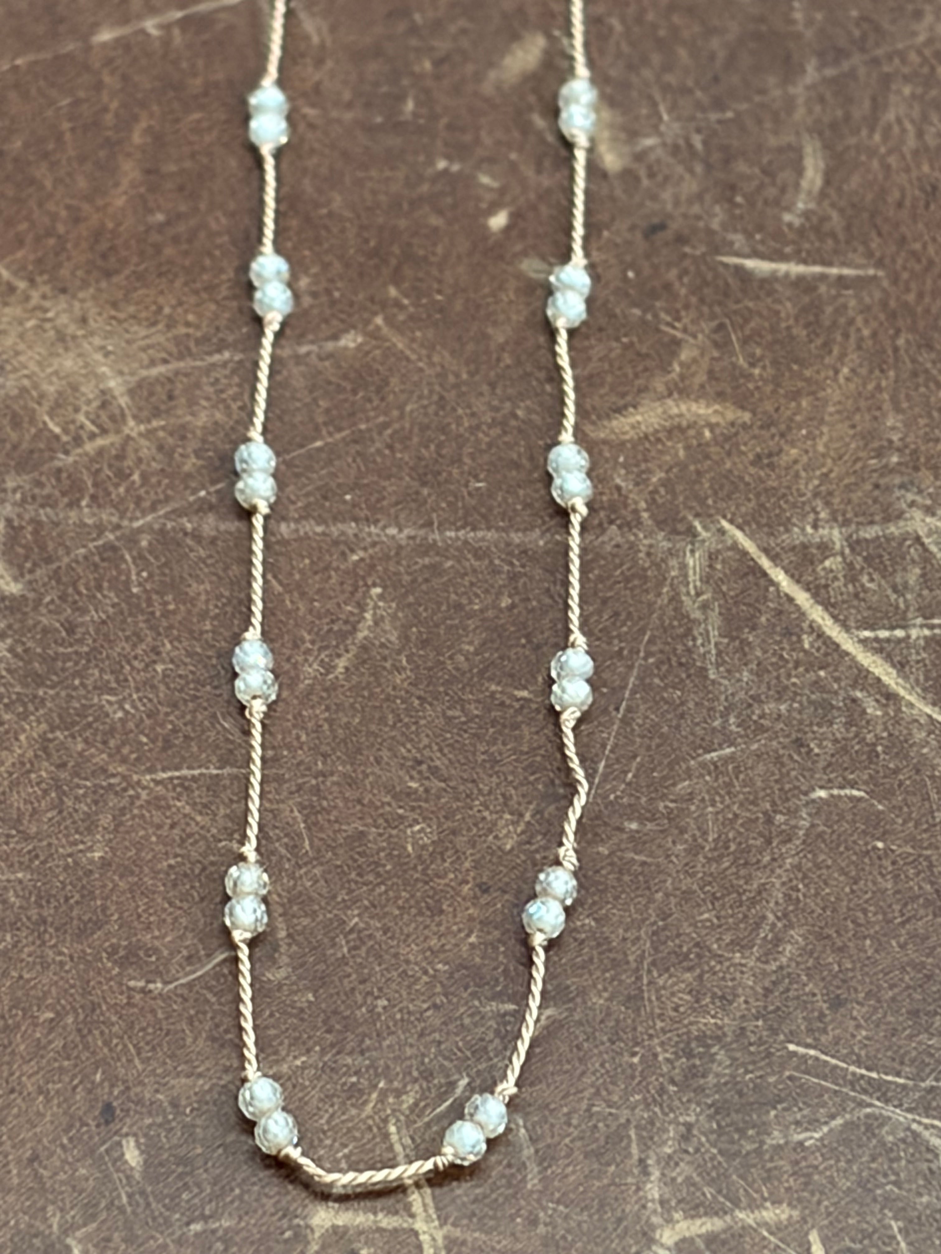 Knotted Double Beaded Gemstone Necklace