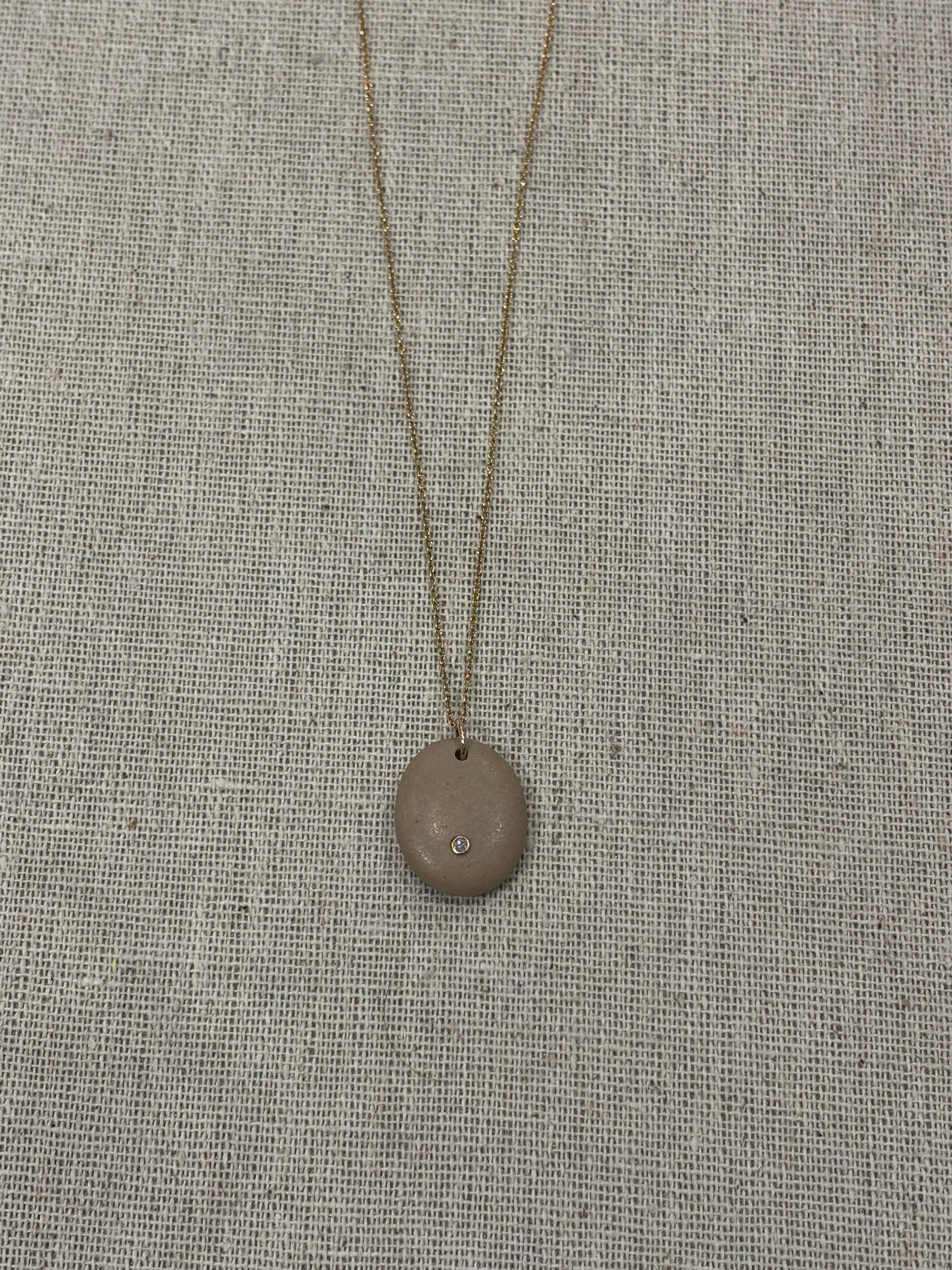 Beach Stone Diamond Necklaces