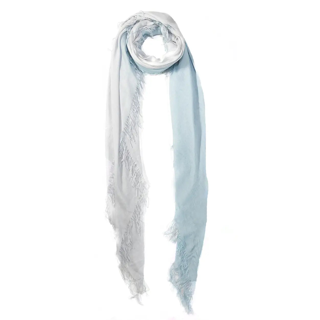 Hank Gauze Cashmere Butter Scarf, Crystal/Pale Blue