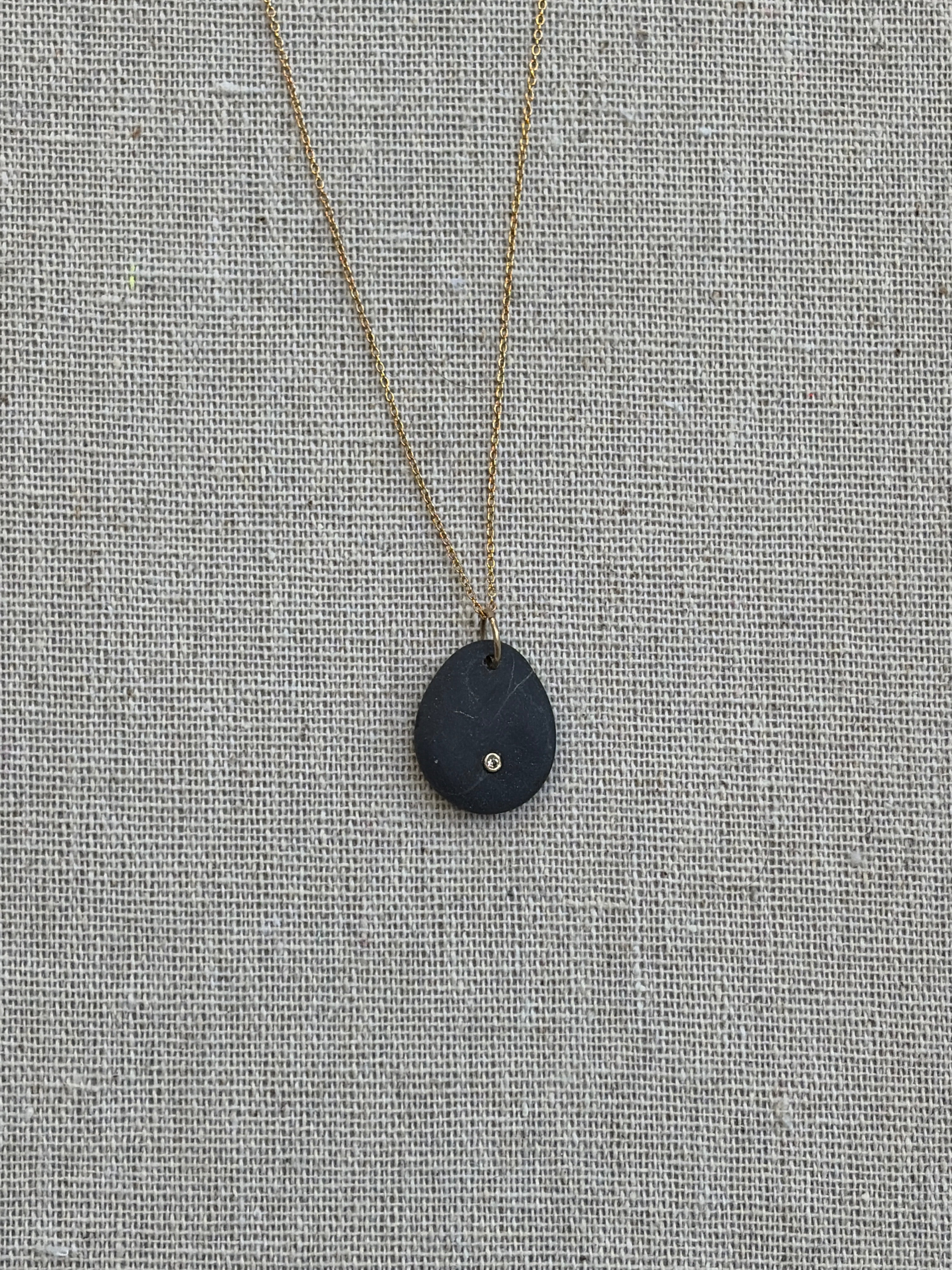 Beach Stone Diamond Necklaces