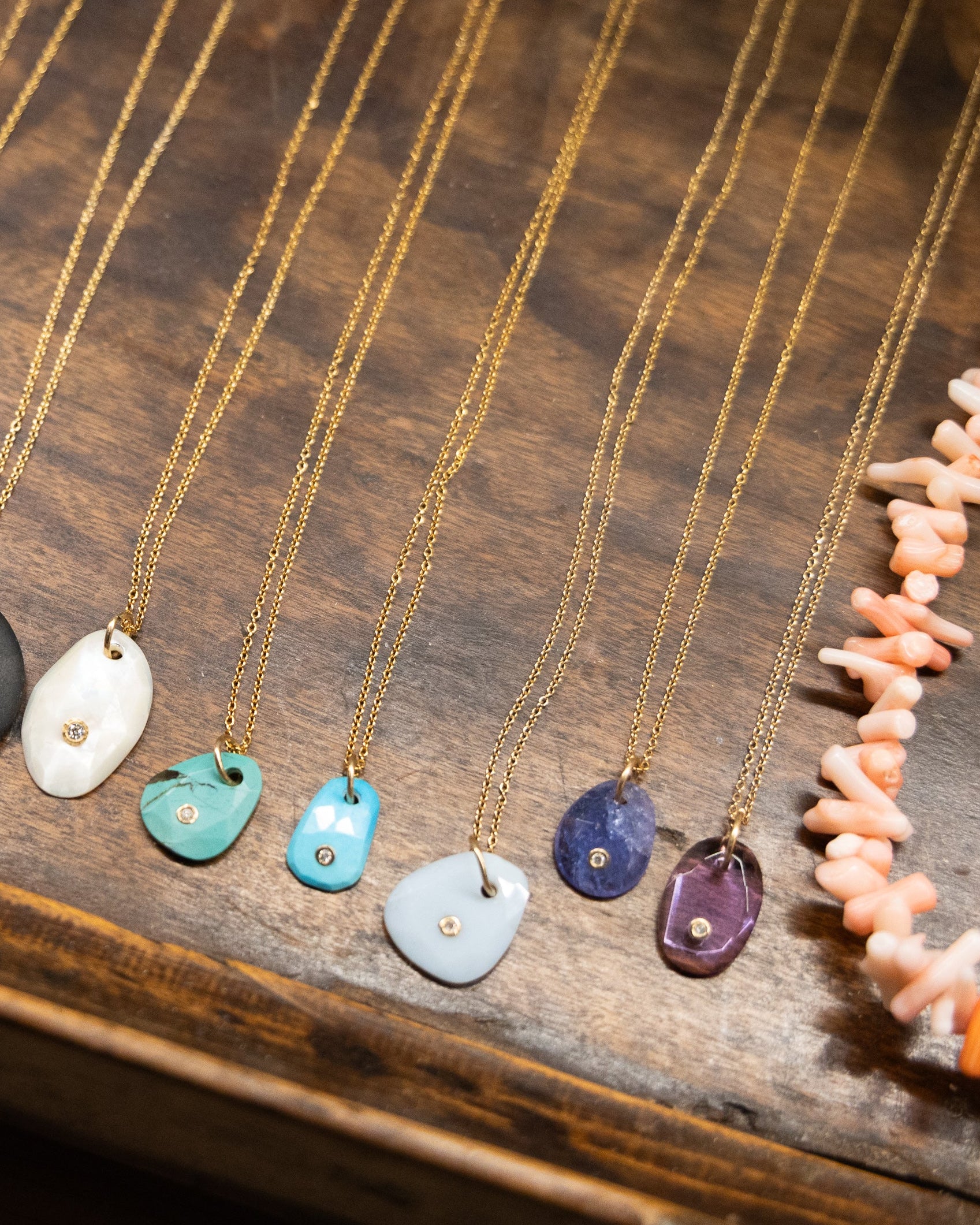 Amethyst Diamond Gemstone Necklace