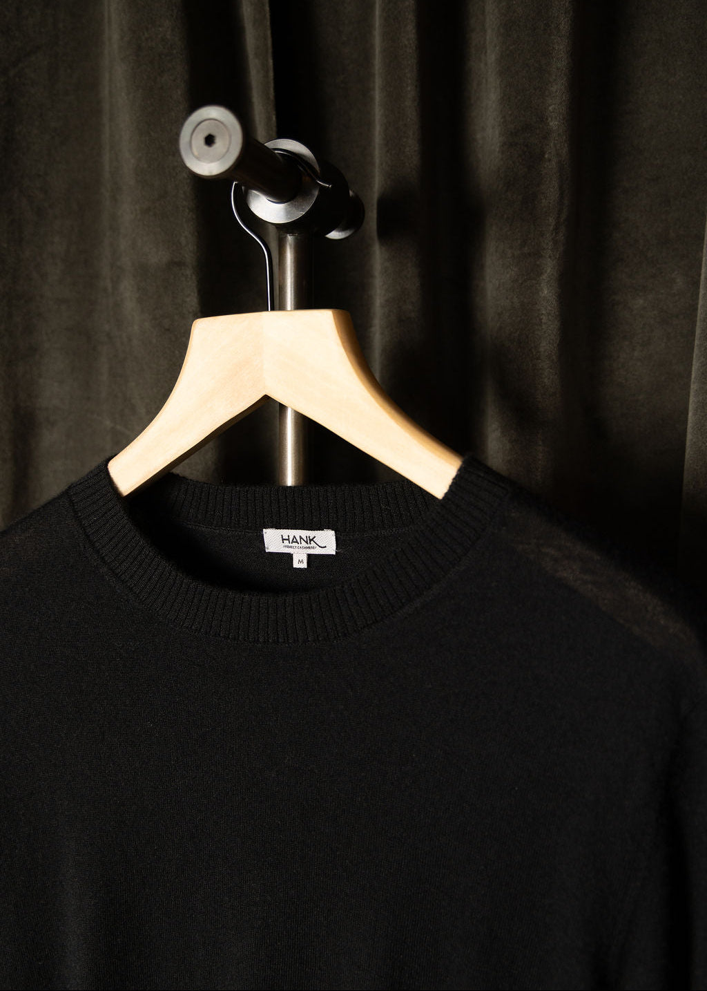 Hank Fine Cashmere Newman Sweater in Black