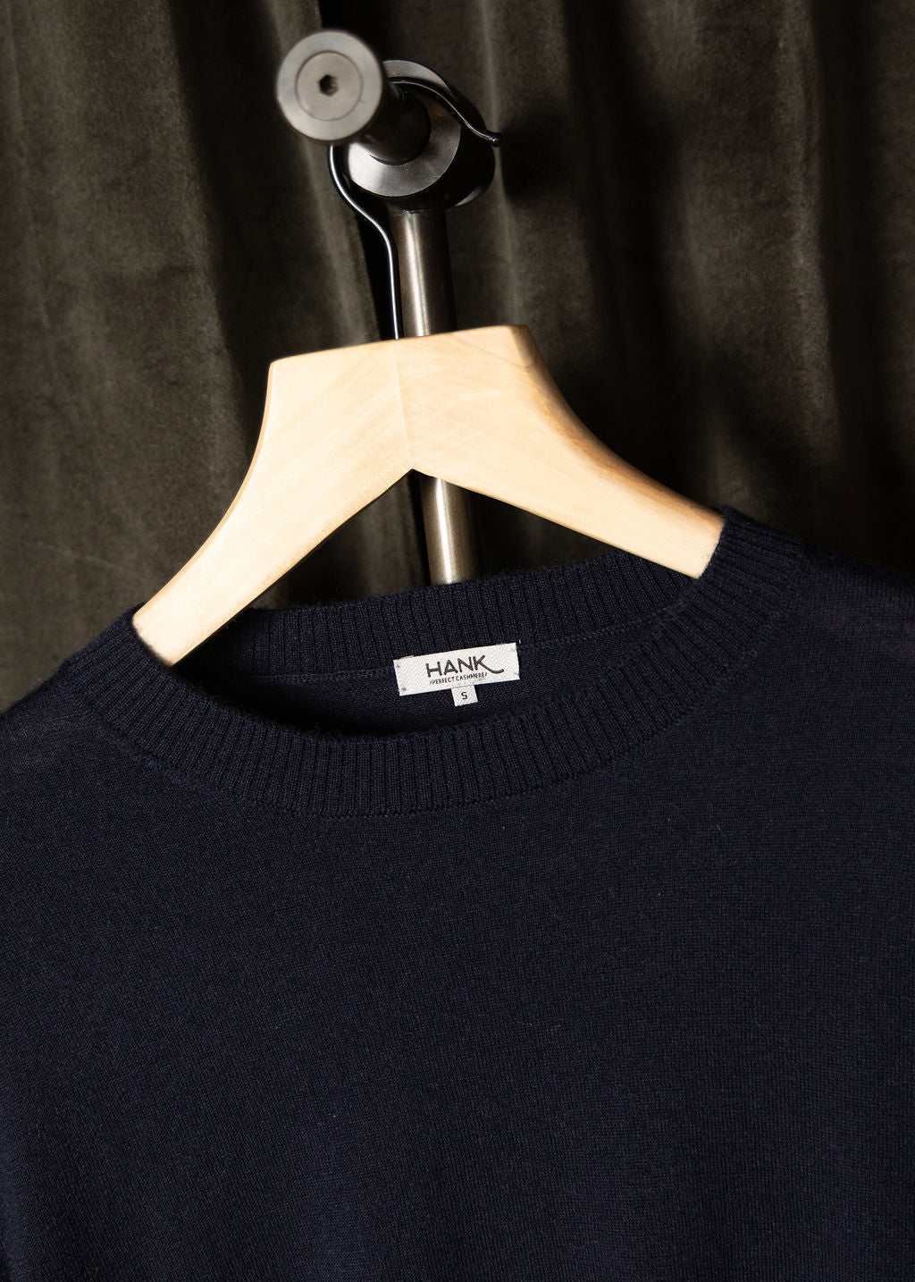 Hank Fine Cashmere Newman Sweater in Midnight Navy