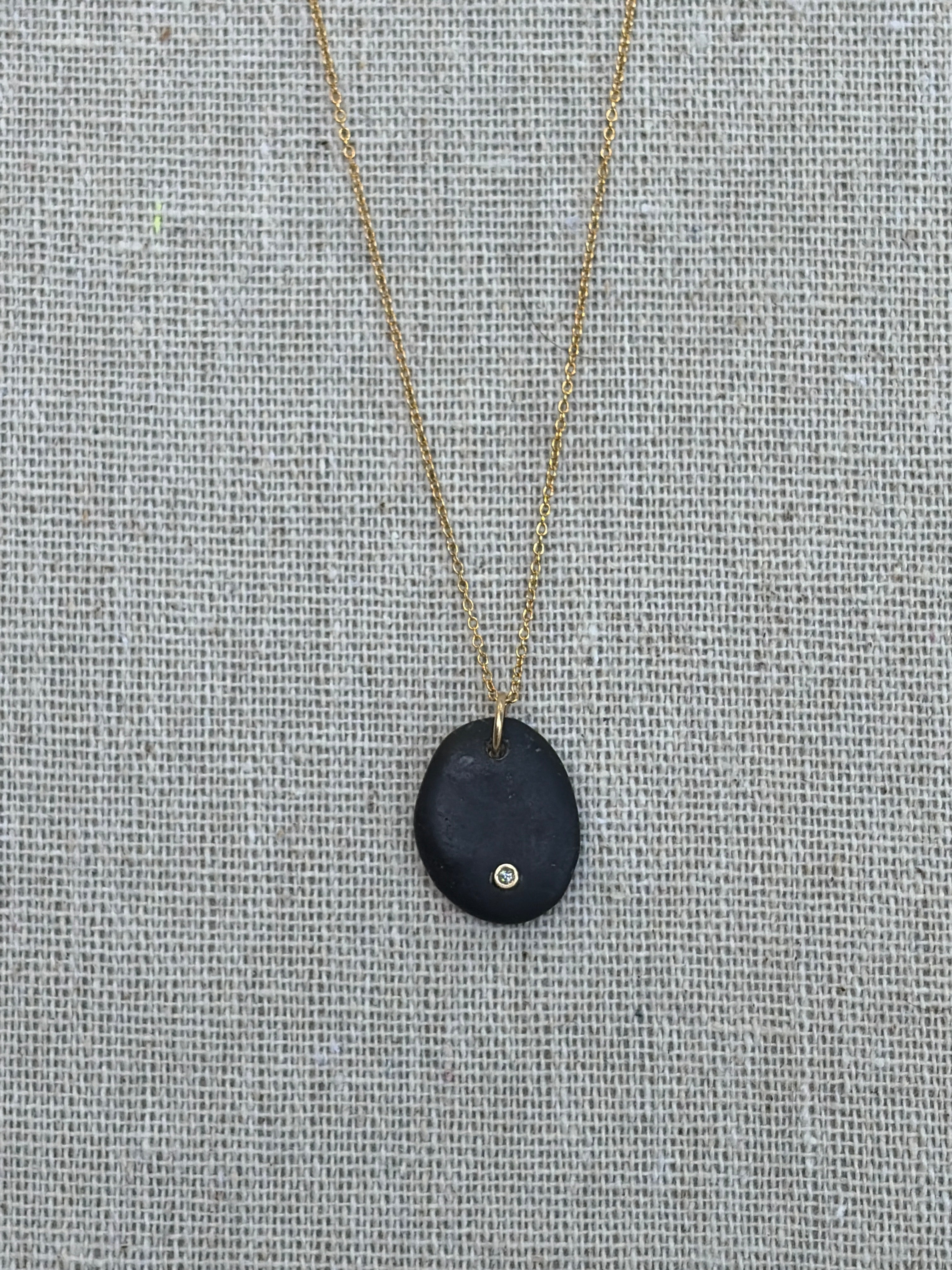 Beach Stone Diamond Necklaces