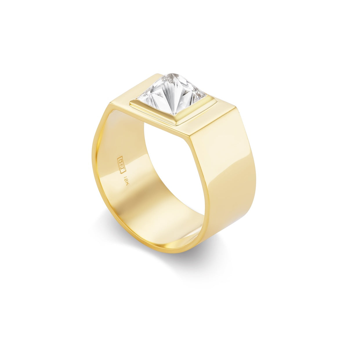 Upside Down Diamond Ring 18K Yellow Gold