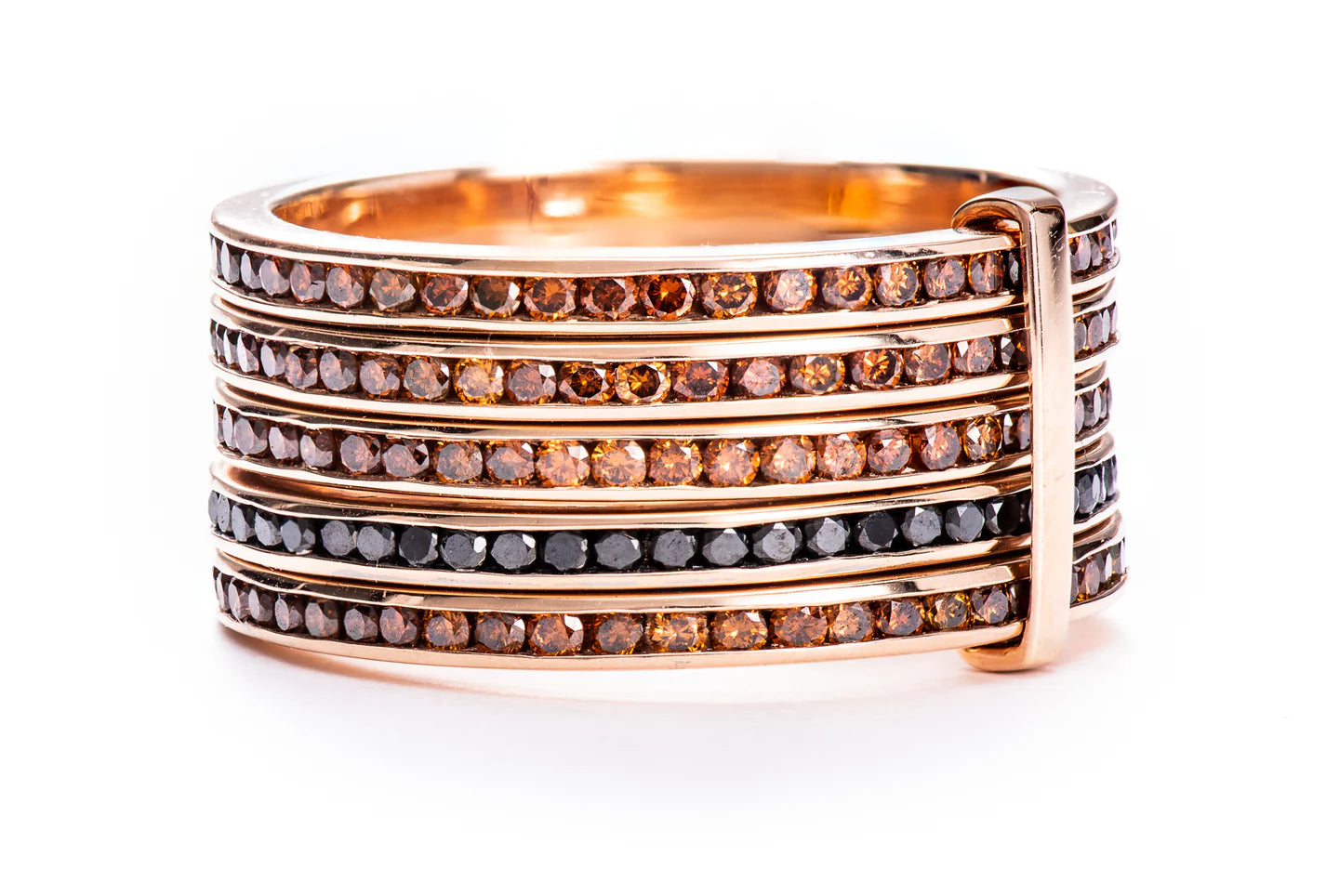 Cognac Diamond 5 Band Ring