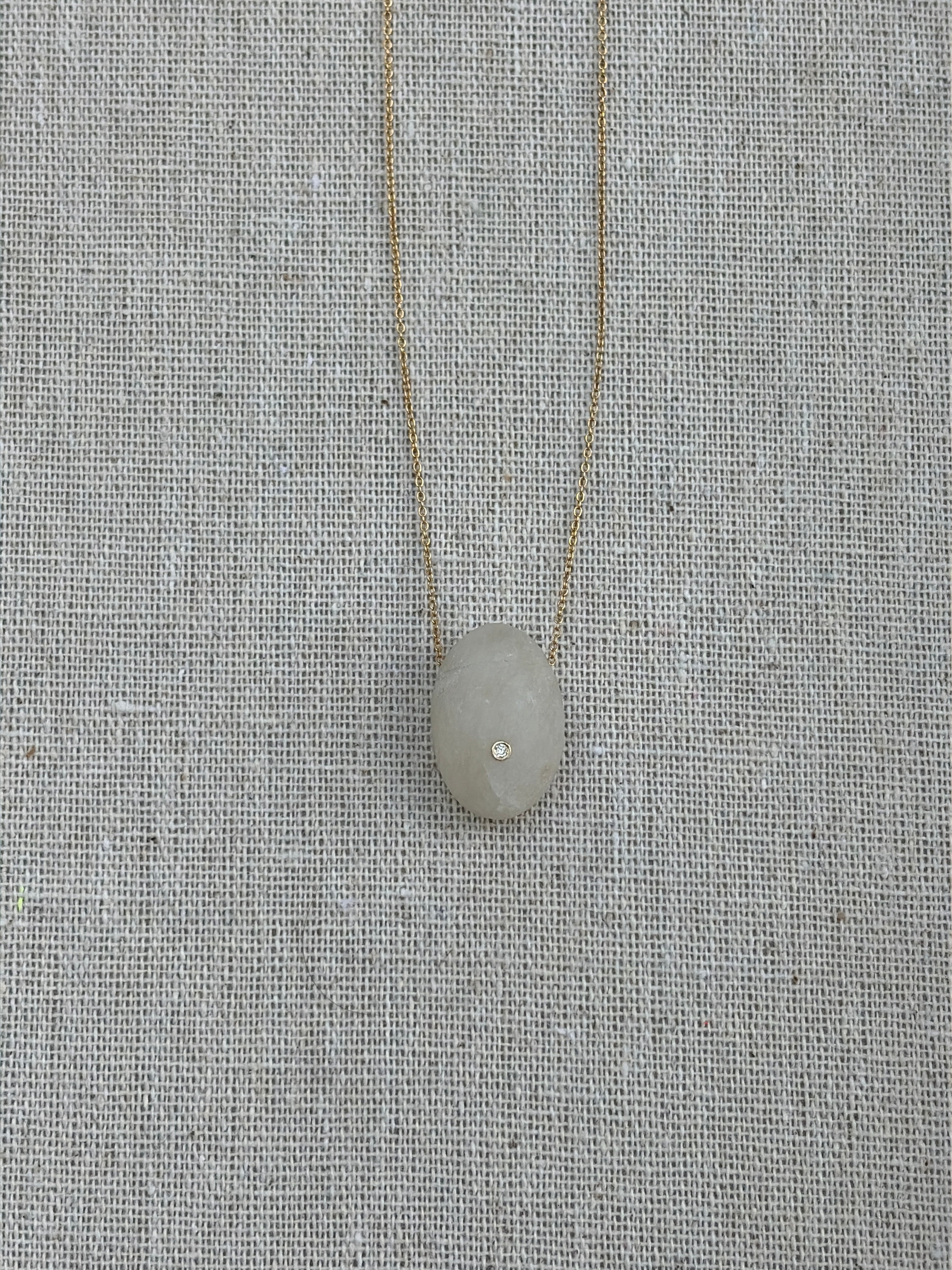 Beach Stone Diamond Necklaces