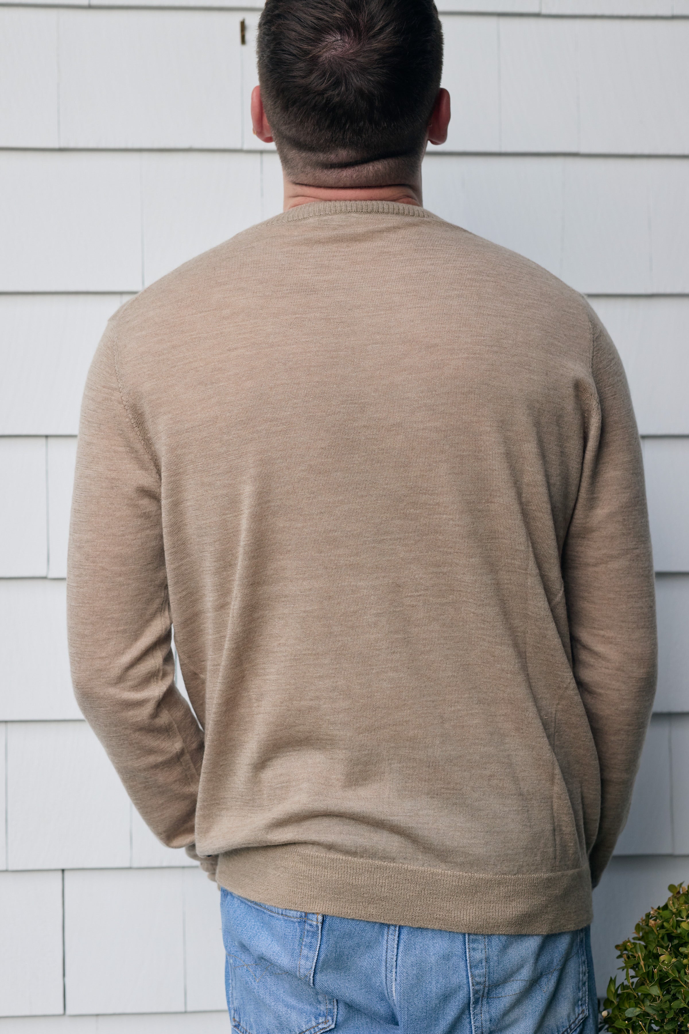 Hank Fine Cashmere Newman Sweater in Oatmeal