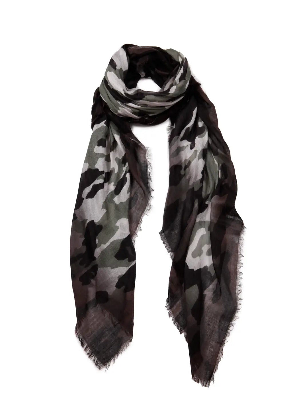 Hank Gauze Cashmere Butter Scarf, Metallic Camo