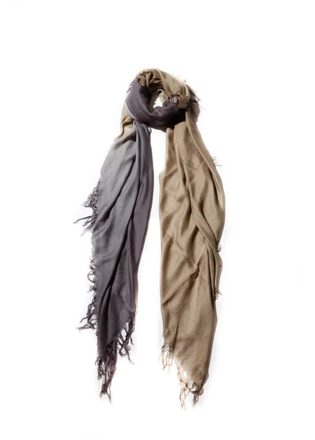 Hank Gauze Cashmere Butter Scarf, Denim/Olive