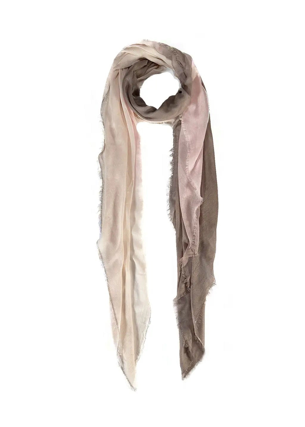 Hank Gauze Cashmere Butter Scarf, Metallic Sand/Mink