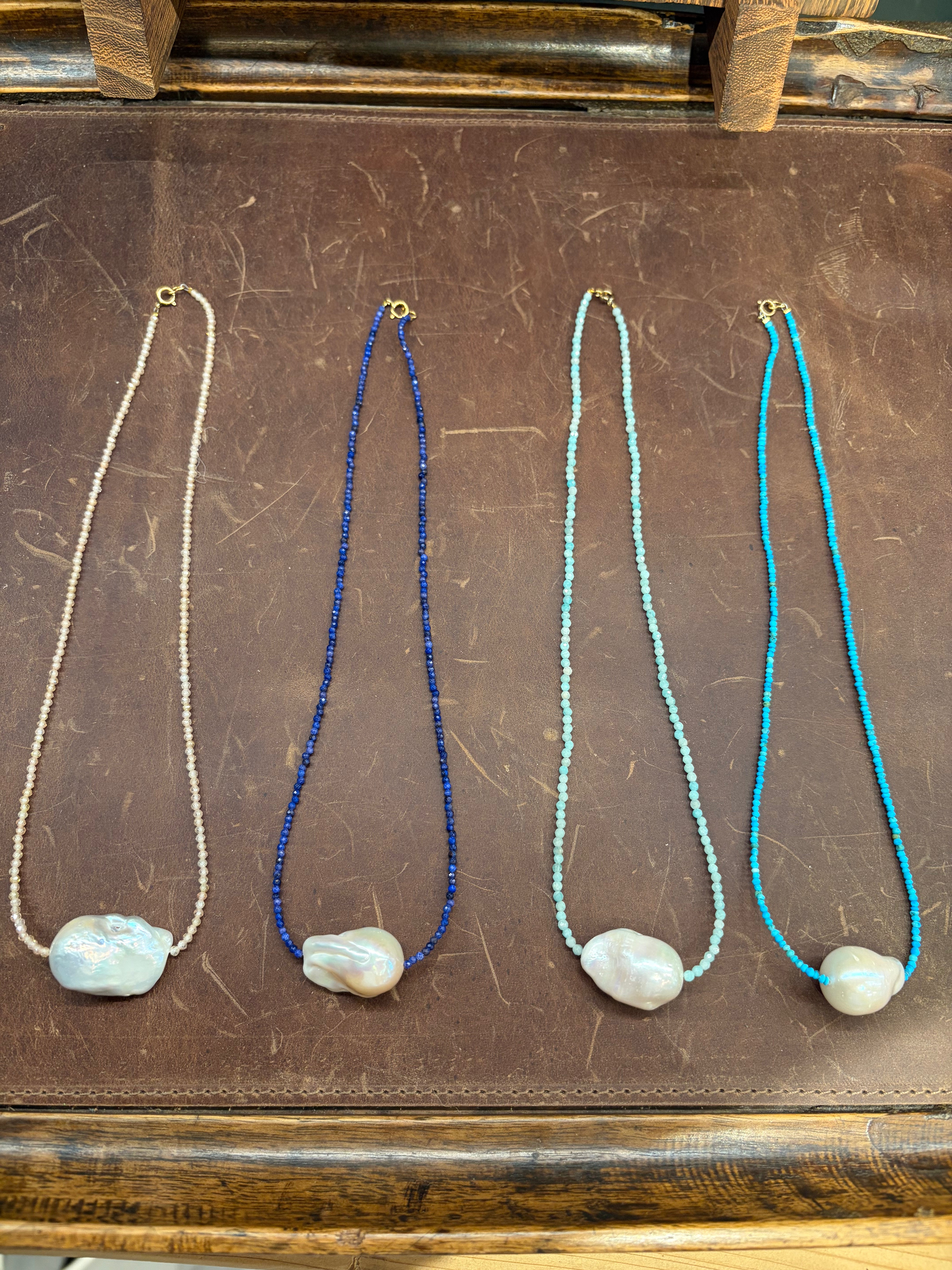 Beaded Baroque Pearl Necklace