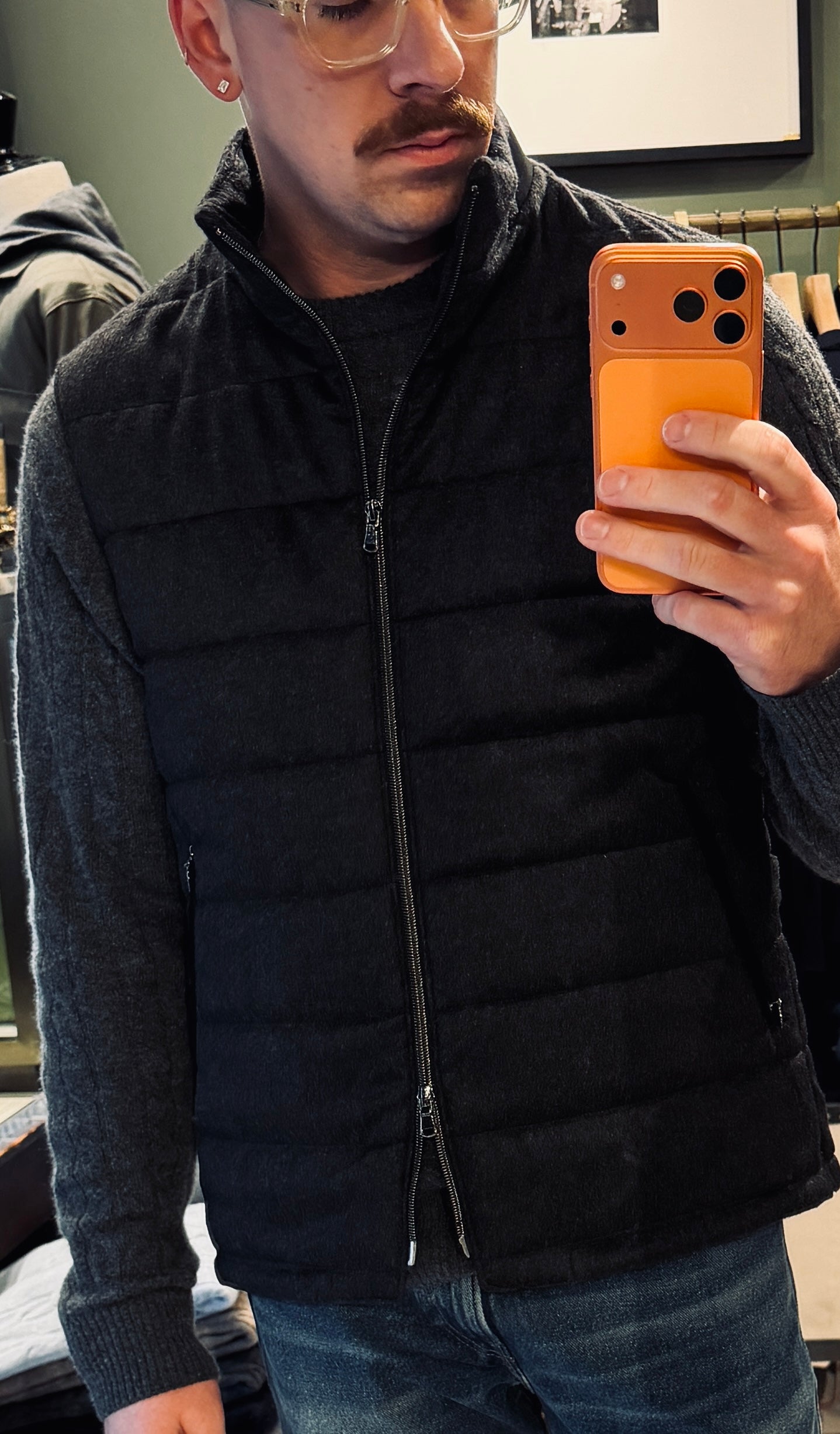 Hank Cashmere Parsonage Vest in Charcoal