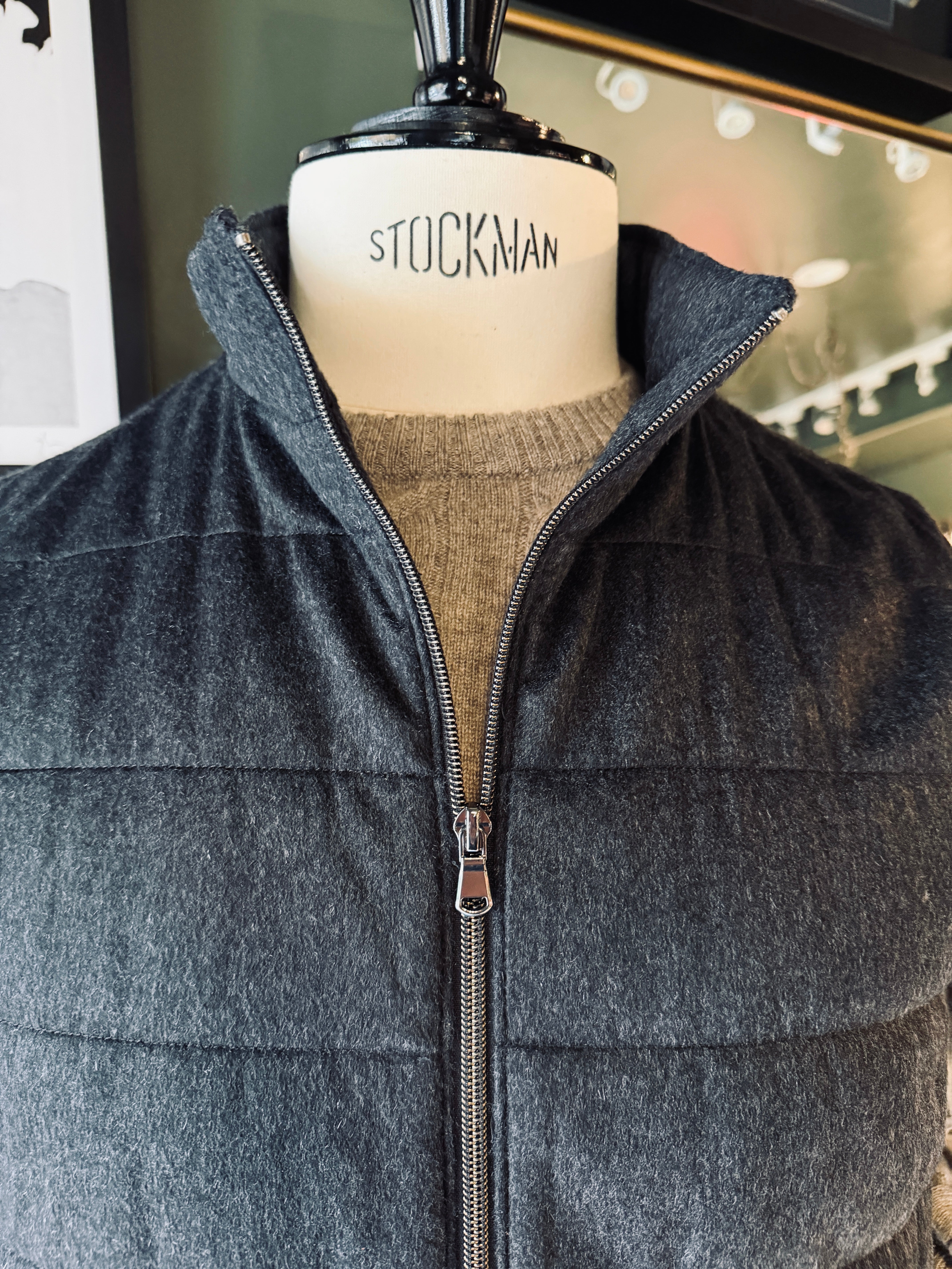 Hank Cashmere Parsonage Vest in Charcoal