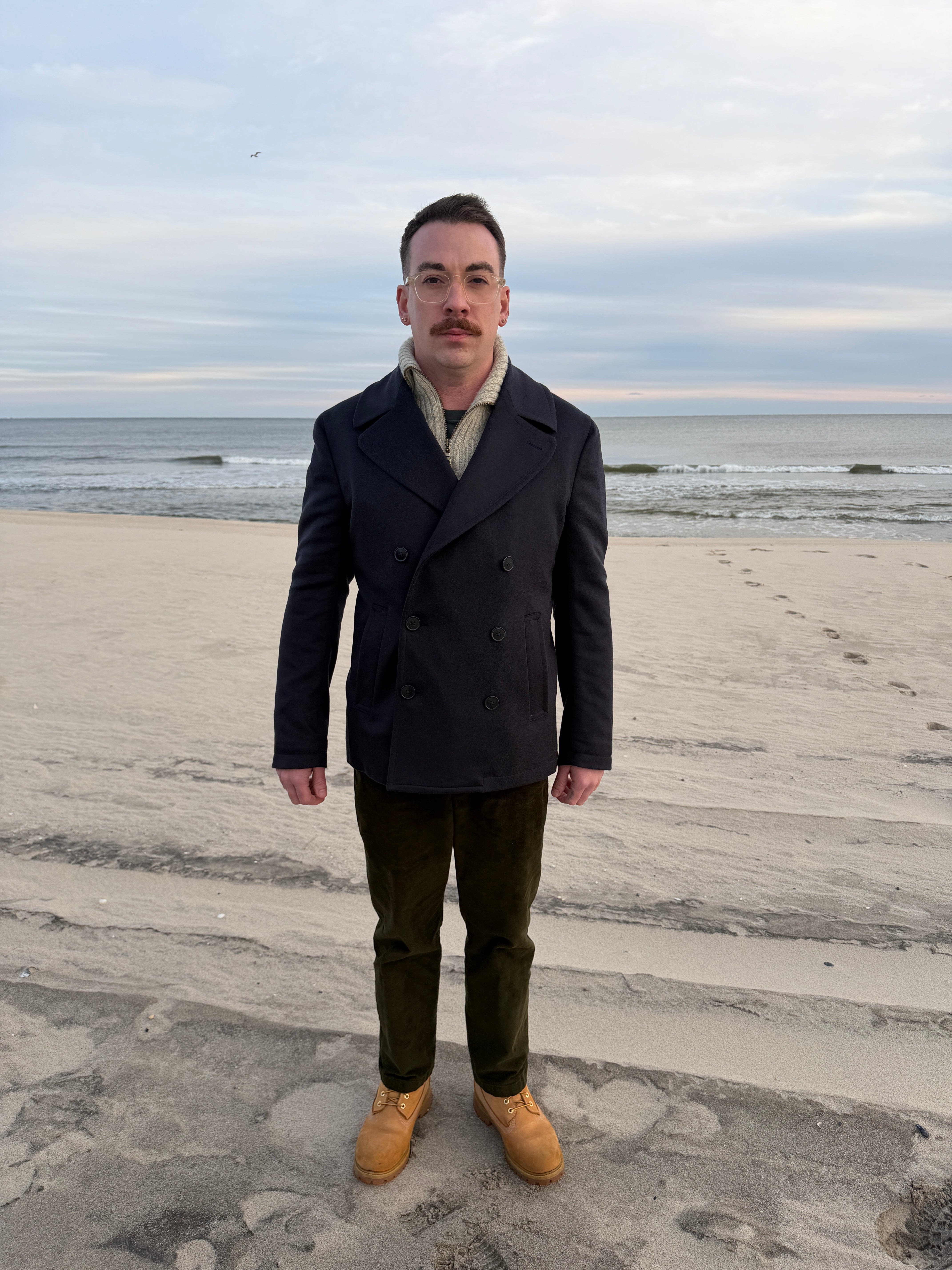 Hank Cashmere Gibson Peacoat in Navy