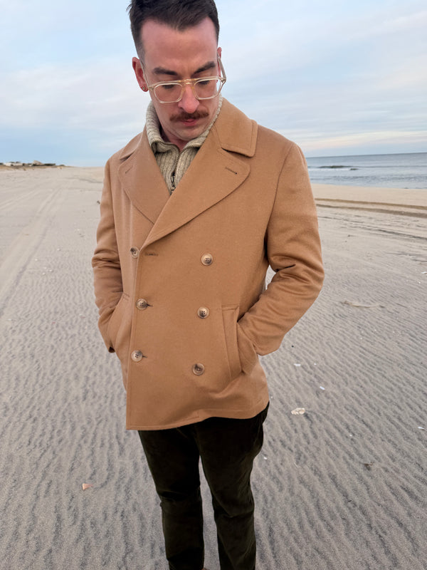 Hank Cashmere Gibson Peacoat in Camel