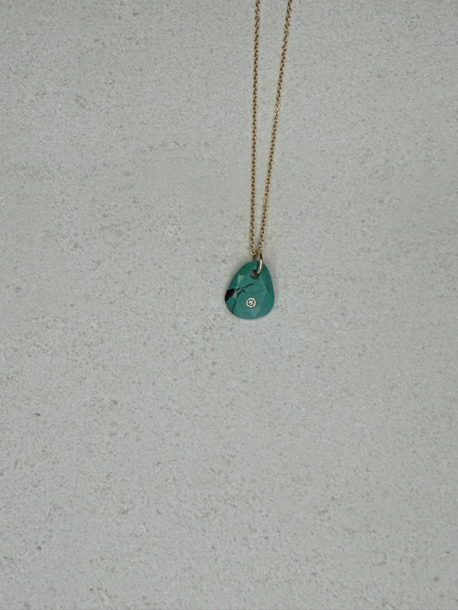 Green Turquoise Diamond Gemstone Necklace