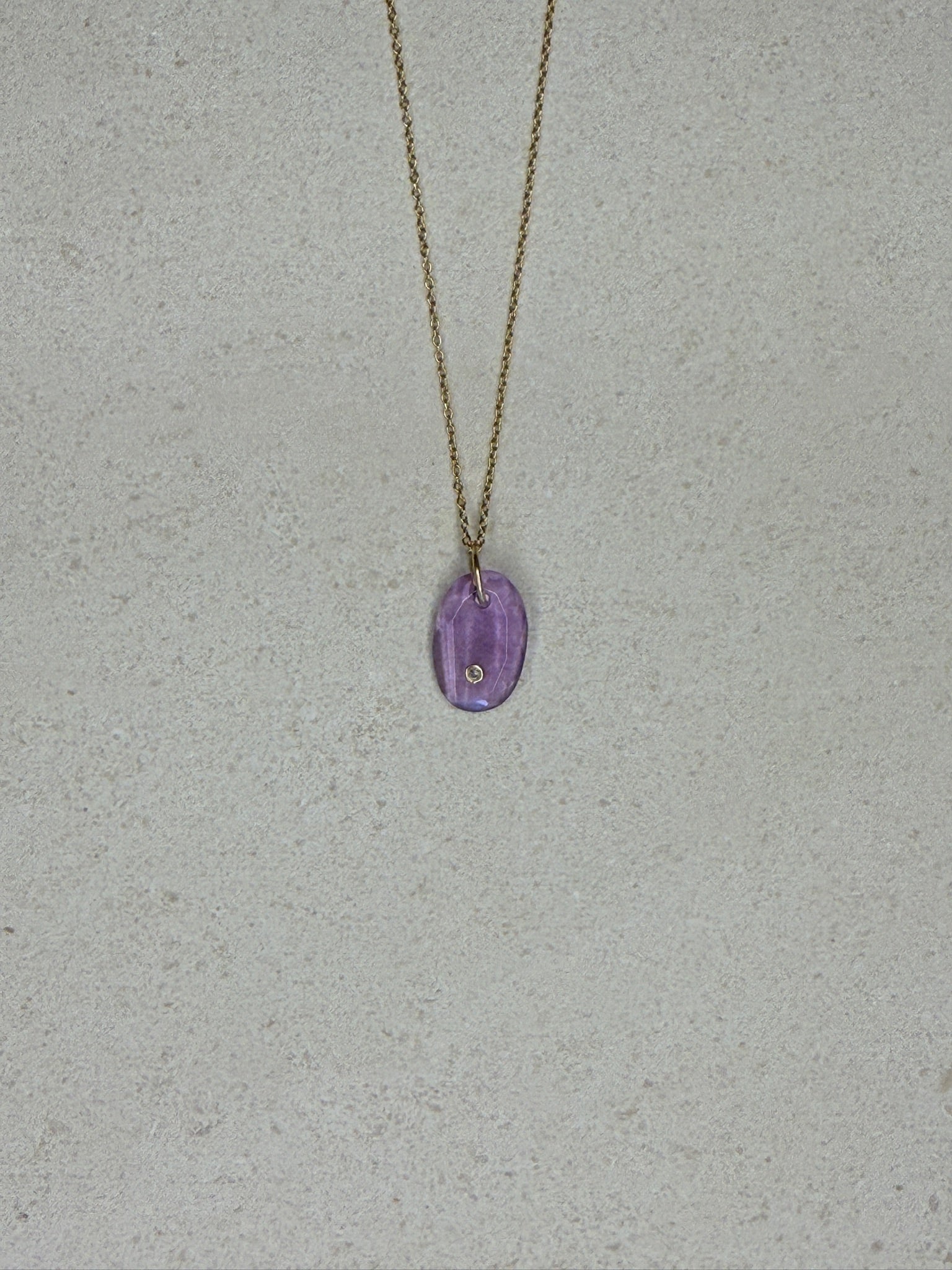 Amethyst Diamond Gemstone Necklace