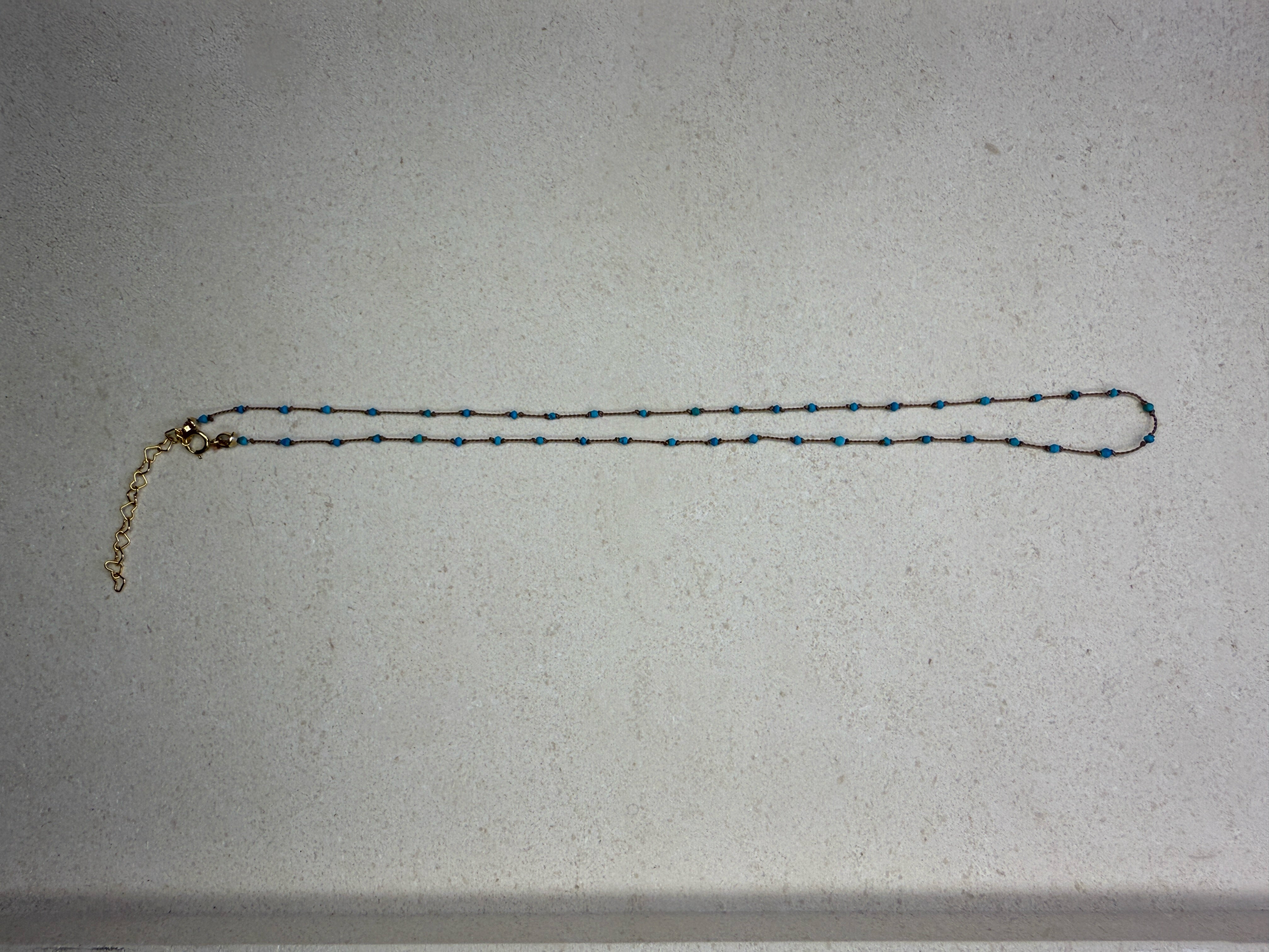 Knotted Silk Turquoise Necklace - Natural