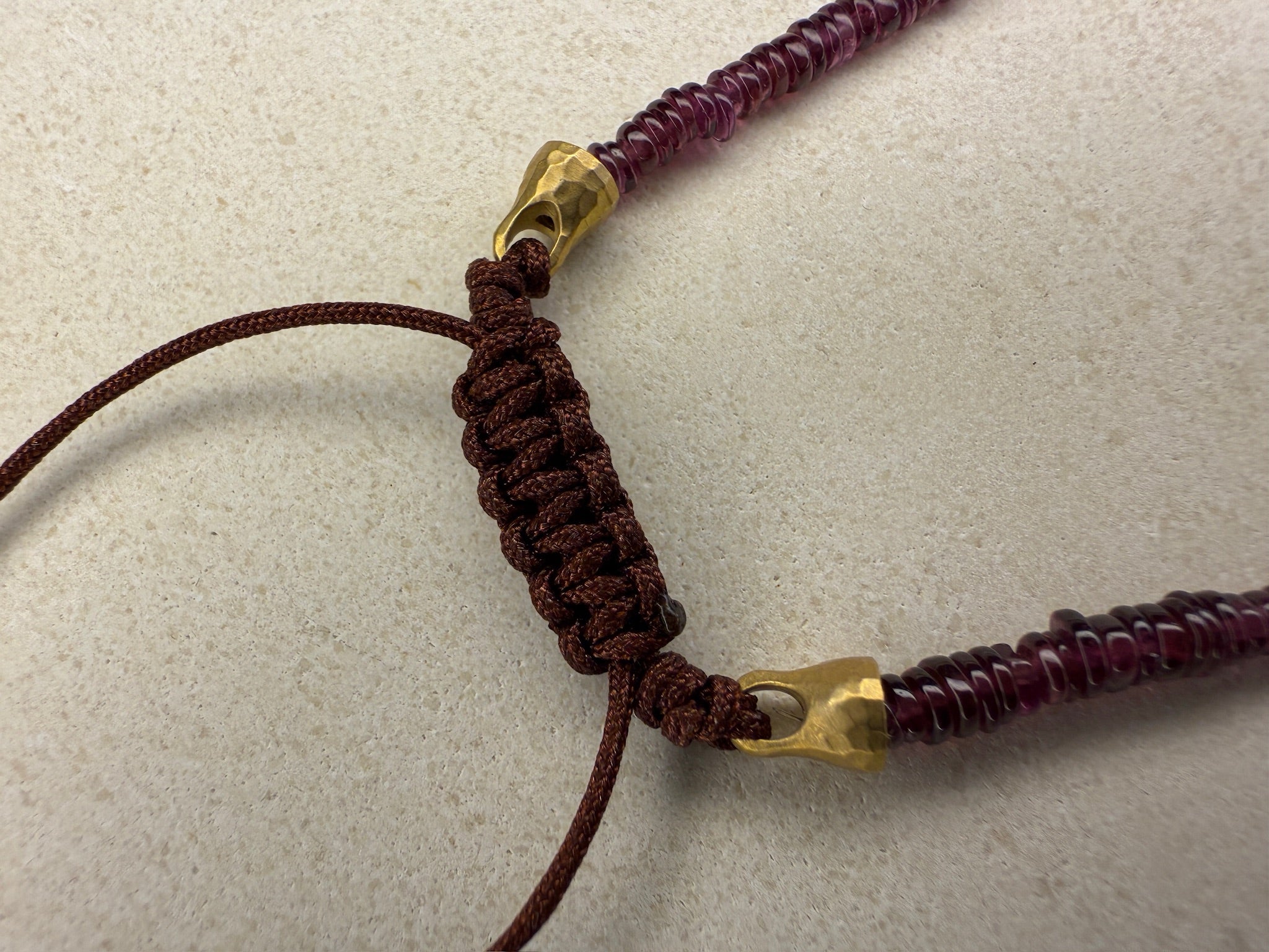 Garnet Tire-Cut Beaded Bracelet