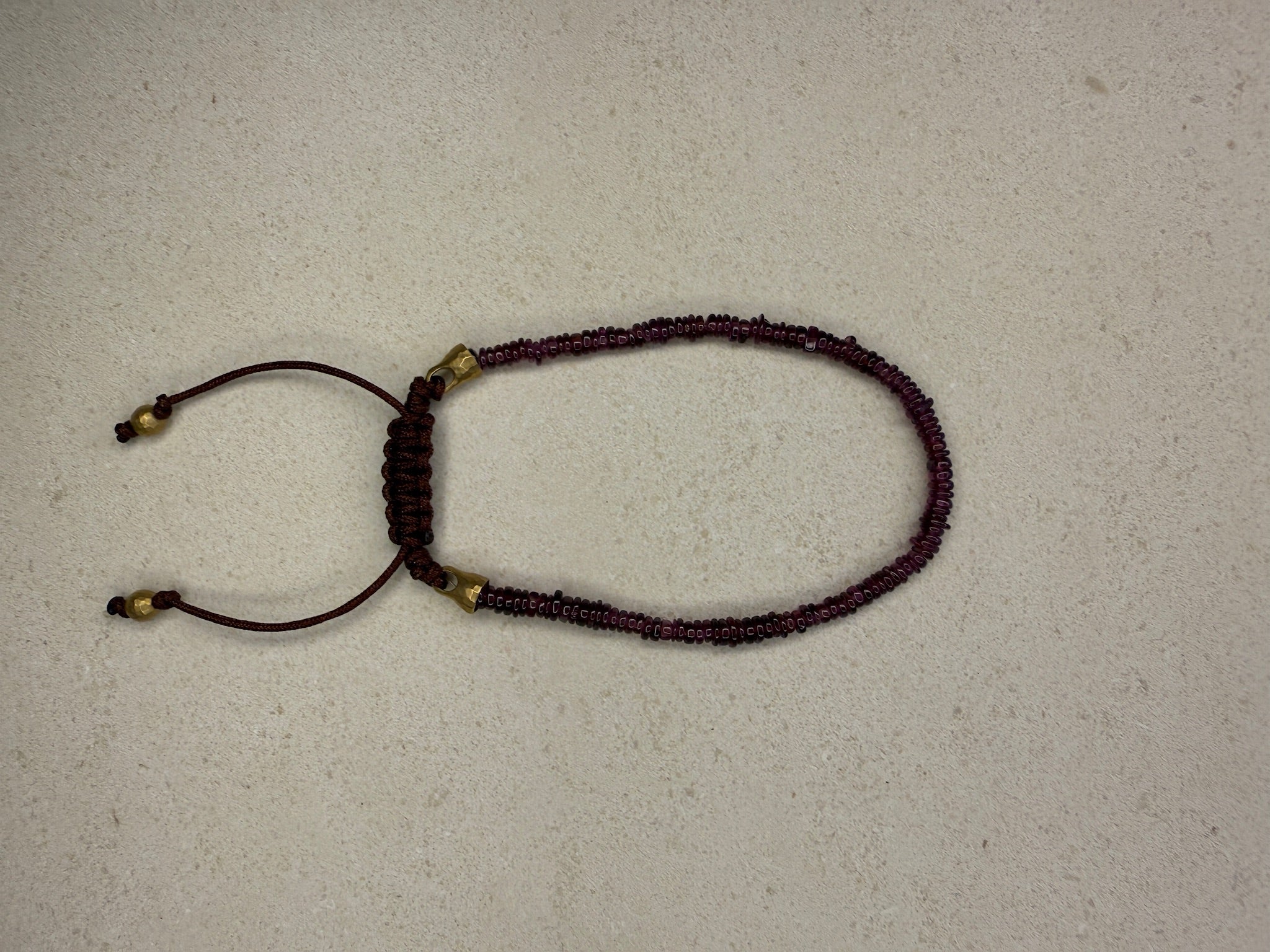 Garnet Tire-Cut Beaded Bracelet
